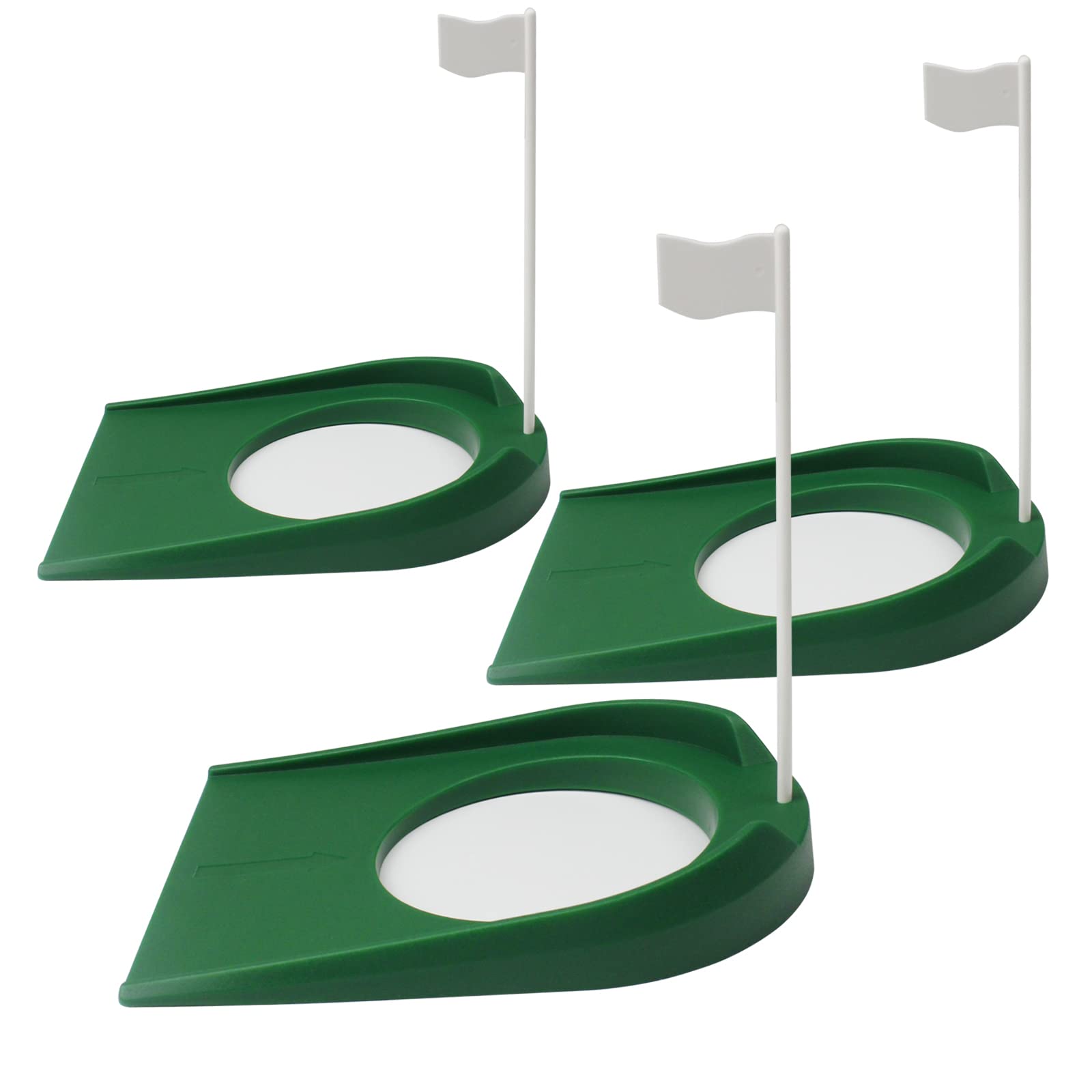 Premium Golf Putting Cup & Flag Training Set (3-Pack) – Professional Indoor/Outdoor Practice Putting Aid for Men & Women – Perfect for Home, Office, Garage, Yard & Backyard Golf Training | Improve Short Game Skills