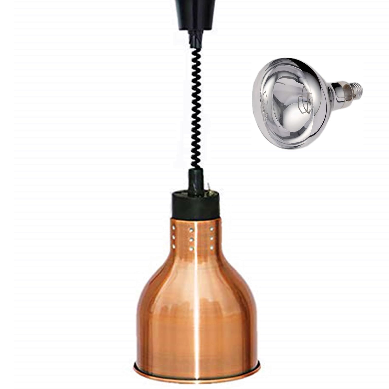 JIAWANSHUN 190mm Commercial Food Warmer Lamp with 250W Bulb - Retractable Heat Lamp for Restaurants, Catering & Home Use - 110V Food Warmer for Buffets, Bakeries & Food Service Stations