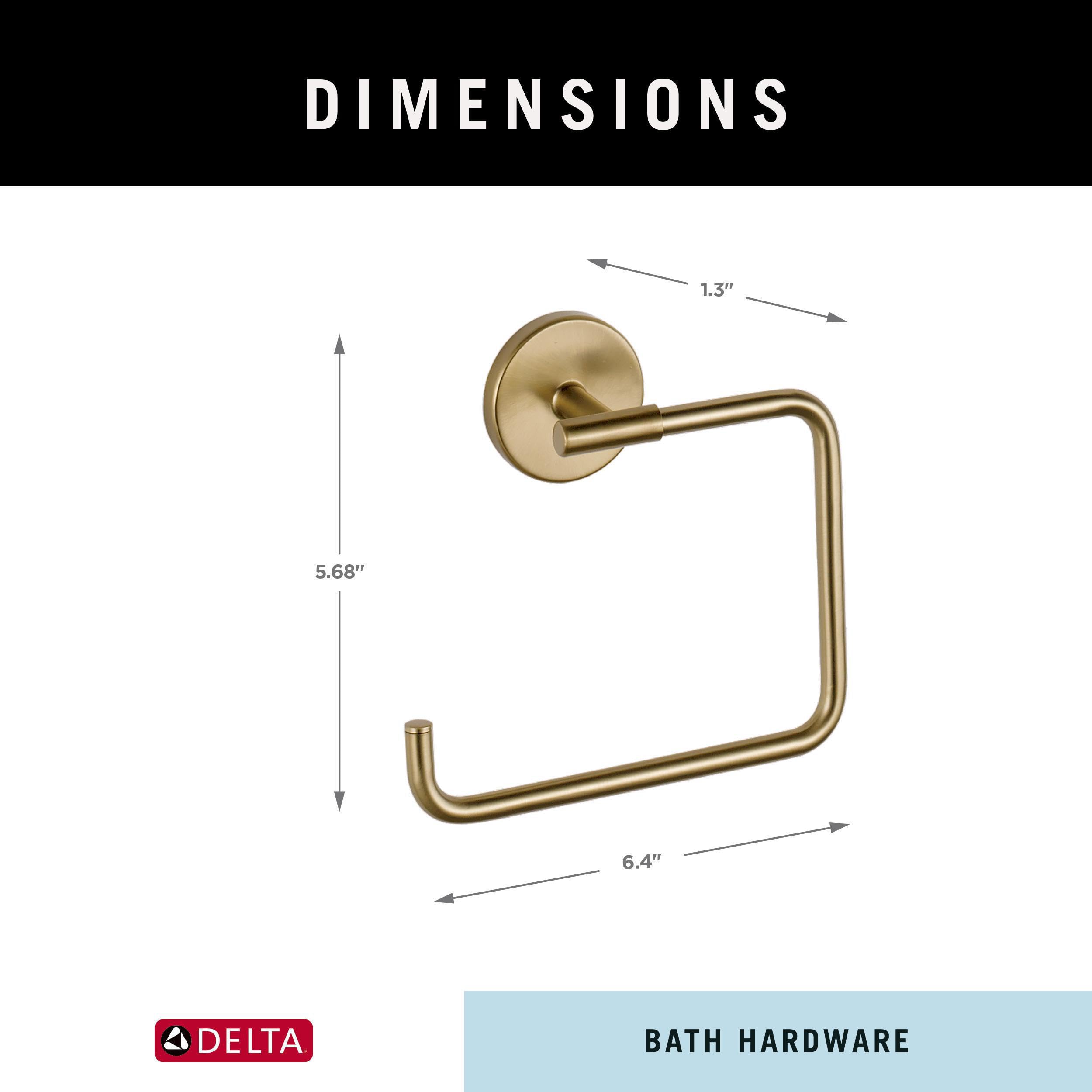 Delta Trinsic 1-Pack Champagne Bronze Square Wall Mounted Towel Holder - Bathroom & Kitchen Towel Ring for Hand & Bath Towels (759460-CZ) - Perfect for Modern Home, Spa, and Guest Bathroom Decor