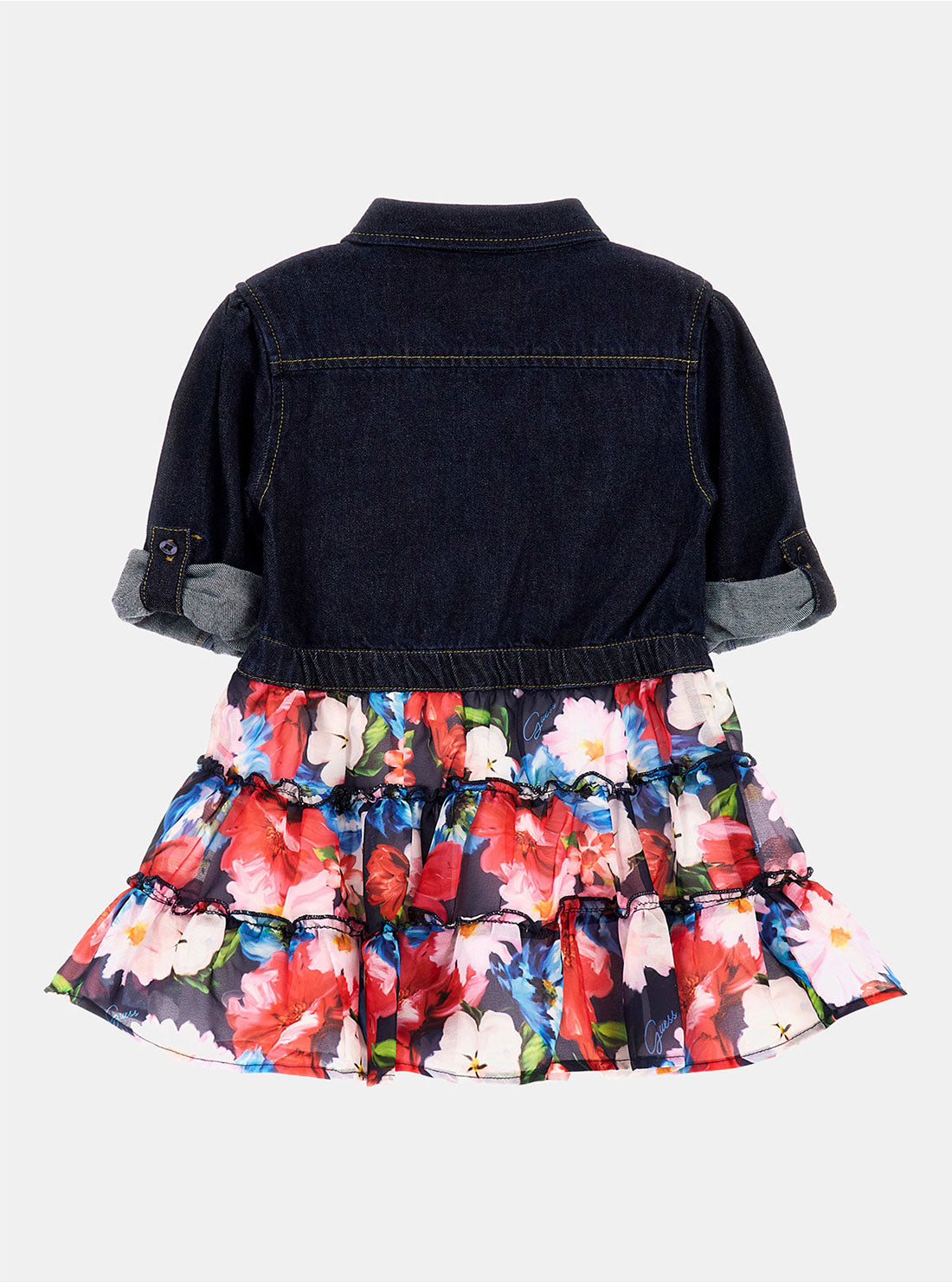 Blue Denim Floral Print Dress for Women - Casual Summer Dress with Pockets, Size 2-7 | Perfect for Beach Outings, Picnics, and Date Nights