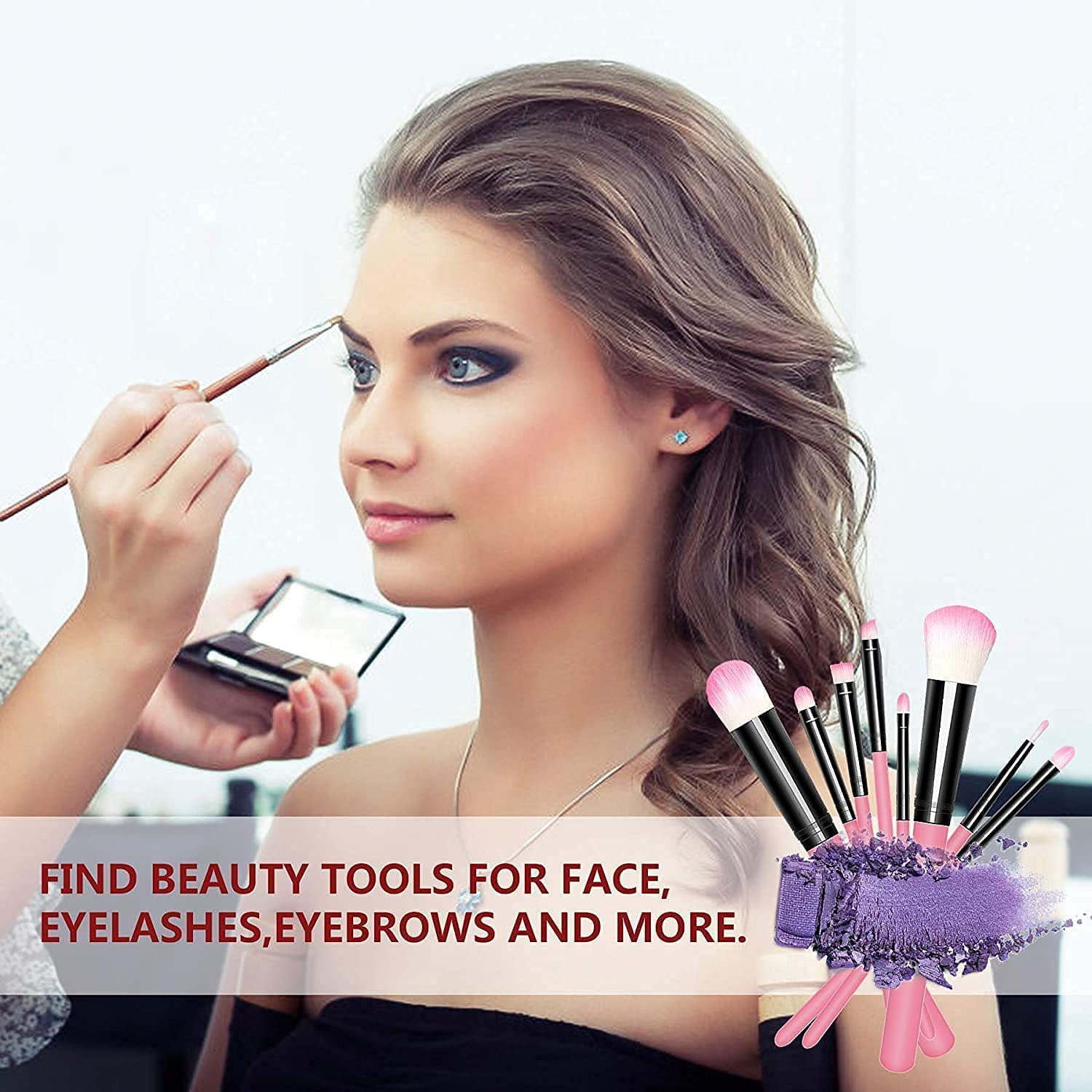 BELLAS 12Pcs Pink Makeup Brush Set for Eyeshadow Foundation & Contour - Perfect for Professional Makeup & Travel