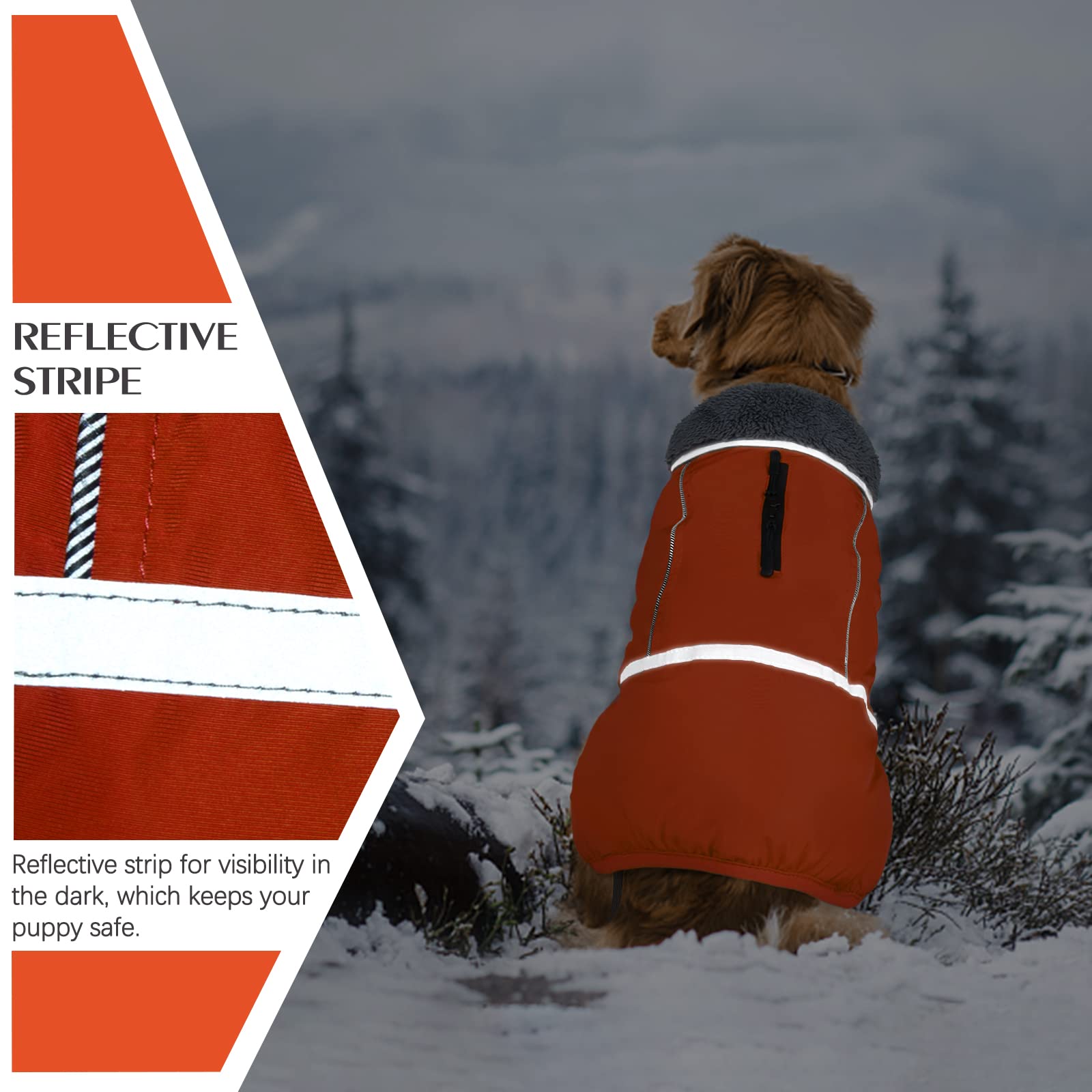 QBLEEV Reflective Waterproof Dog Winter Coat - Fleece-Lined Turtleneck Jacket for Small, Medium & Large Dogs | Cold Weather, Snow & Christmas Pet Apparel | Ideal for Outdoor Walks, Winter Adventures & Holiday Photos