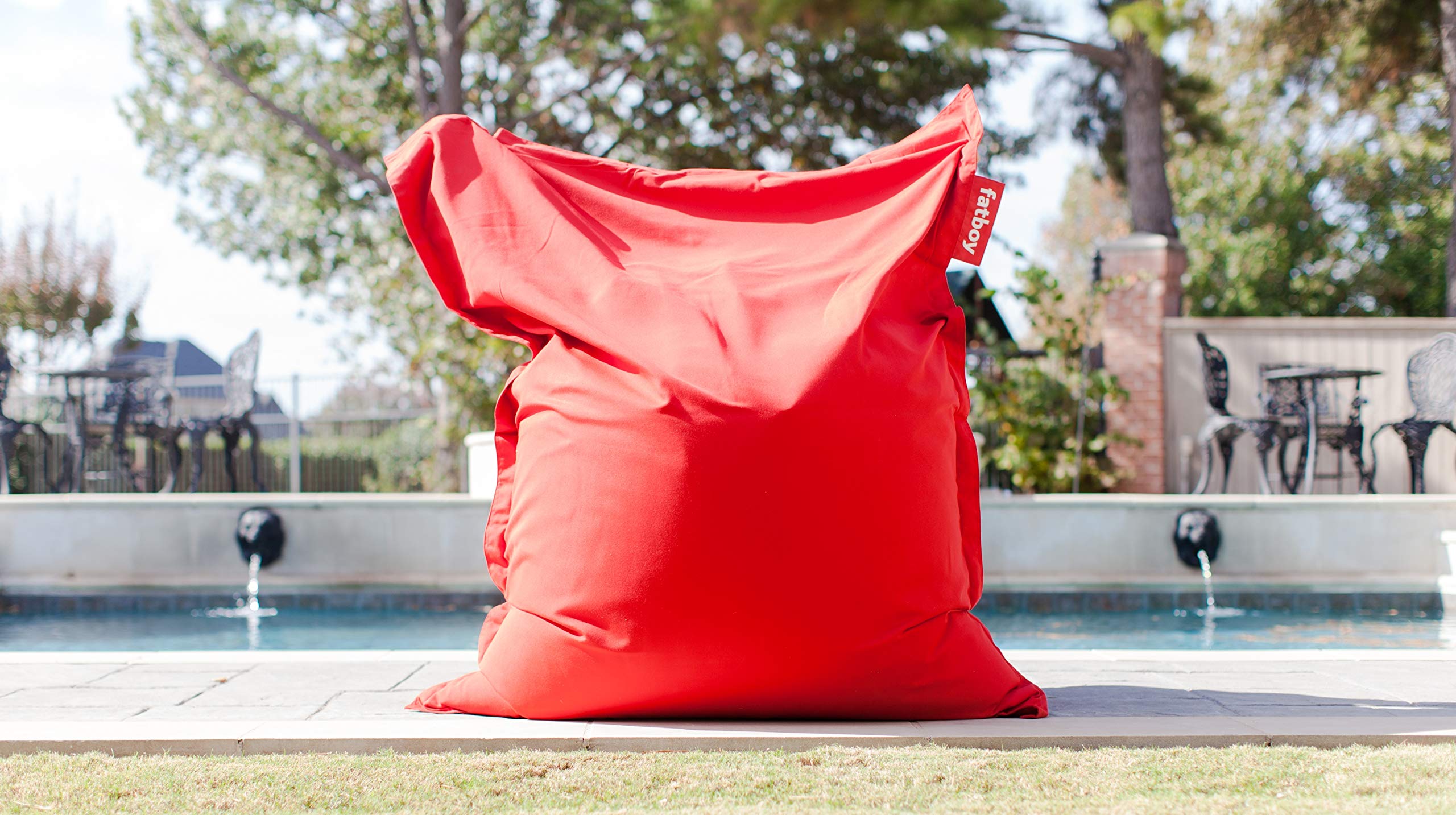 Fatboy Original Outdoor Bean Bag - Small Red Waterproof Beanbag Chair for Patio, Garden, Poolside & Indoor Relaxation