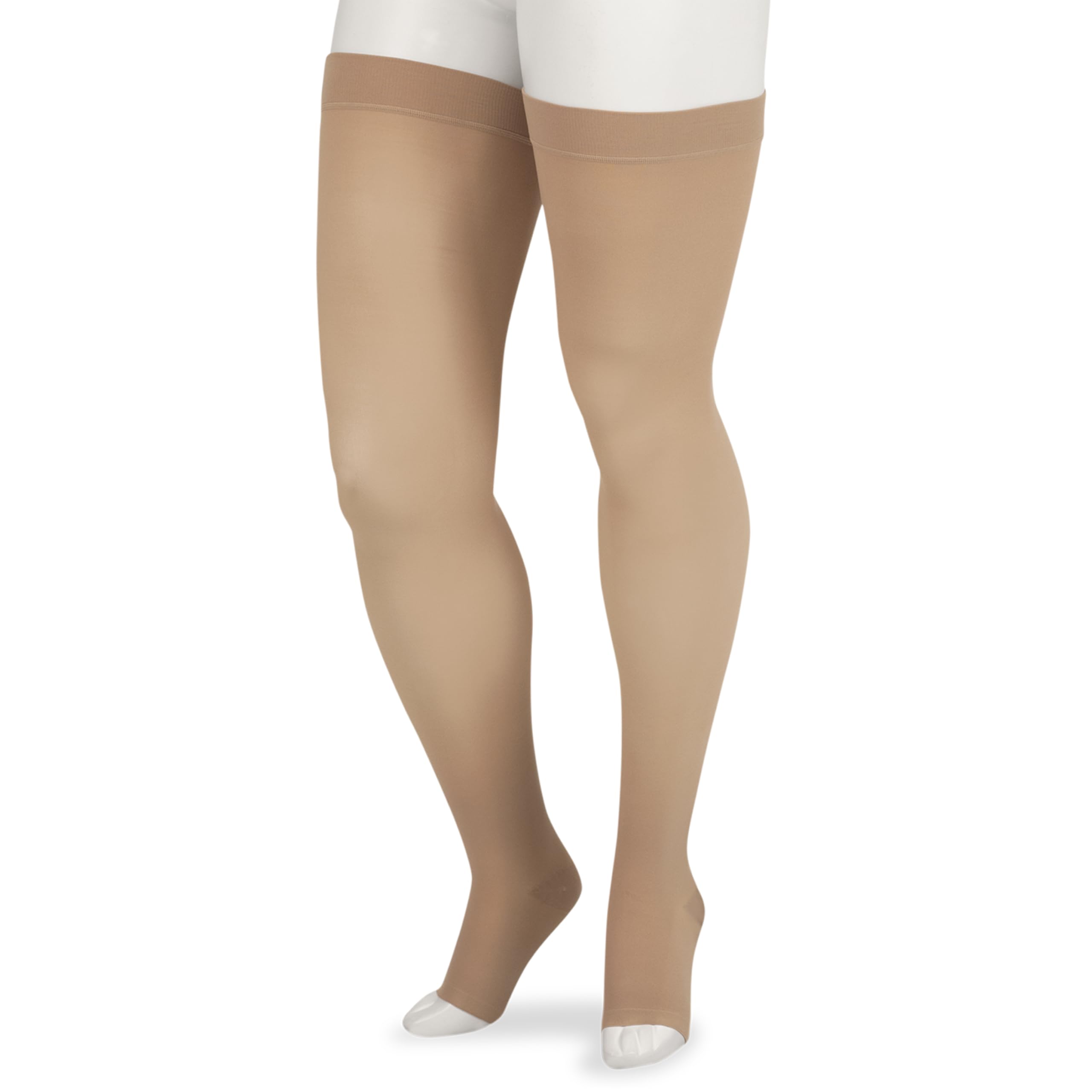 Juzo Soft 2002 Thigh-High 30-40mmHg Open Toe Compression Stockings for Women - Petite Size - Ideal for Lymphedema, Varicose Veins & Post-Surgery Recovery