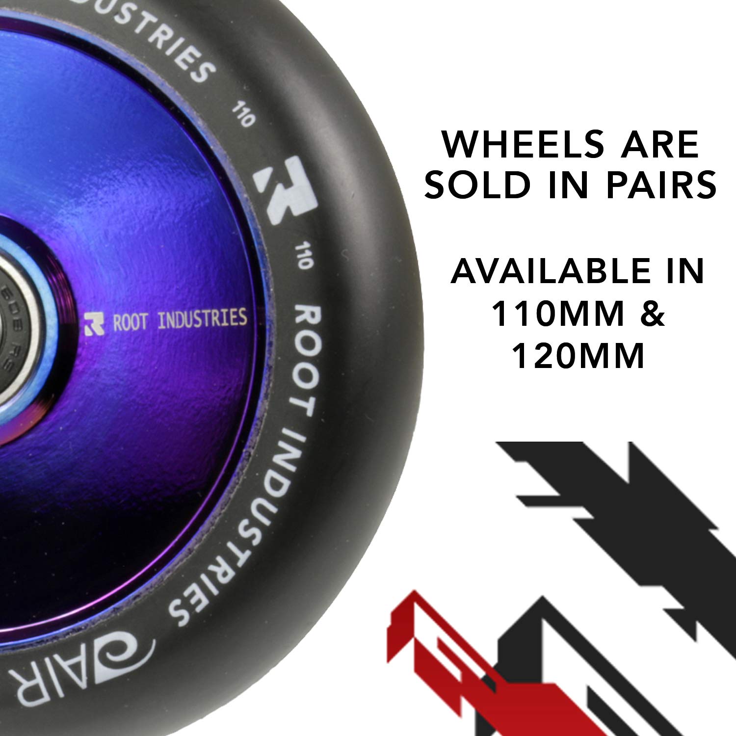 Root Industries 120mm Air Wheels for Kids - High-Performance Skateboard & Scooter Wheels - Perfect for Smooth Rides in Parks, Streets & Skateparks