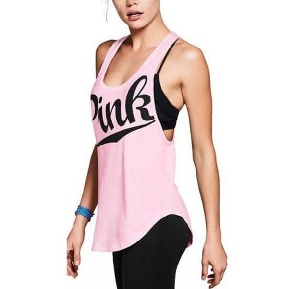 New Pink Women's Yoga Vest - Stretchy Fitness Tank Top for Workouts & Gym - Perfect for Yoga, Running & Activewear