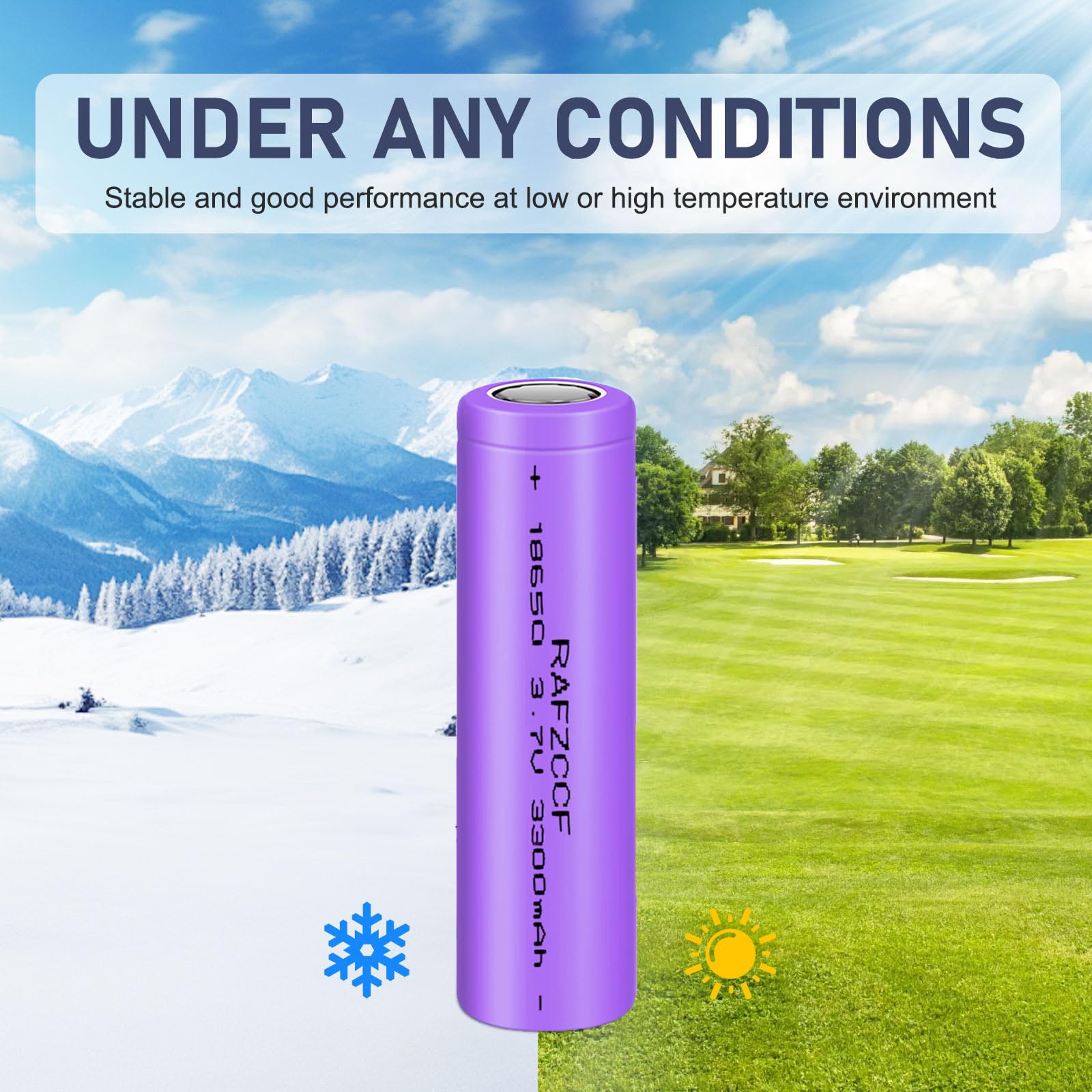 18650 Rechargeable Battery 4-Pack 3300mAh 3.7V Lithium Ion Flat Top Batteries - Perfect for Headlamps, Solar Lights, Remote Controls, Mini Fans & DIY Electronics Projects