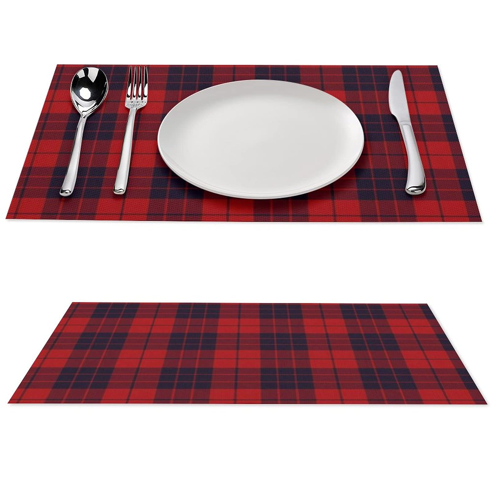 Macleod Raasay Tartan PVC Table Mat - 17.7x11.8 Inch Heat-Resistant & Colorfast Kitchen Placemat - Easy to Clean Dining Table Accessories for Home, Restaurants & Outdoor Picnics