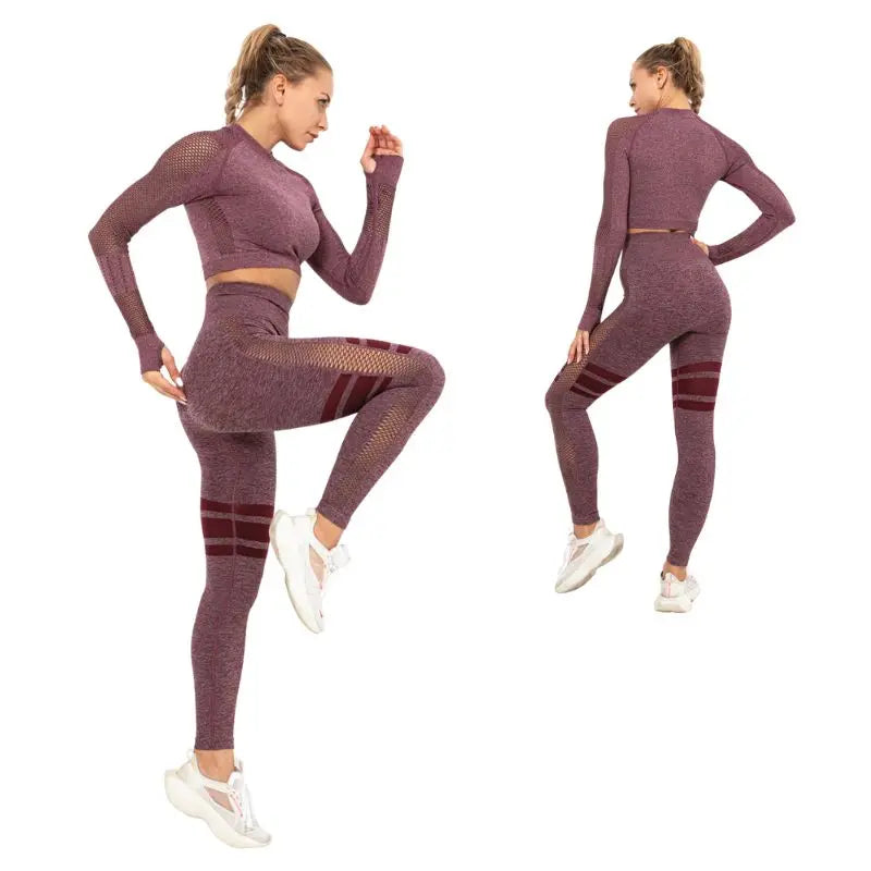 Women's Cropped Yoga Top & Shorts Set - Breathable Workout Outfit for Gym, Running & Lounge Wear | Perfect for Yoga, Pilates & Fitness Training