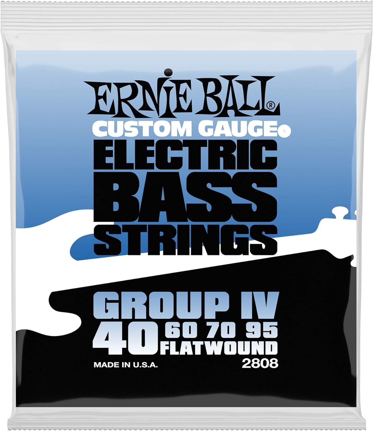Ernie Ball Group IV Flatwound Bass Guitar Strings - 40-95 Gauge (P02808) | Smooth Playability & Warm Tone for Jazz, Blues & Studio Recording