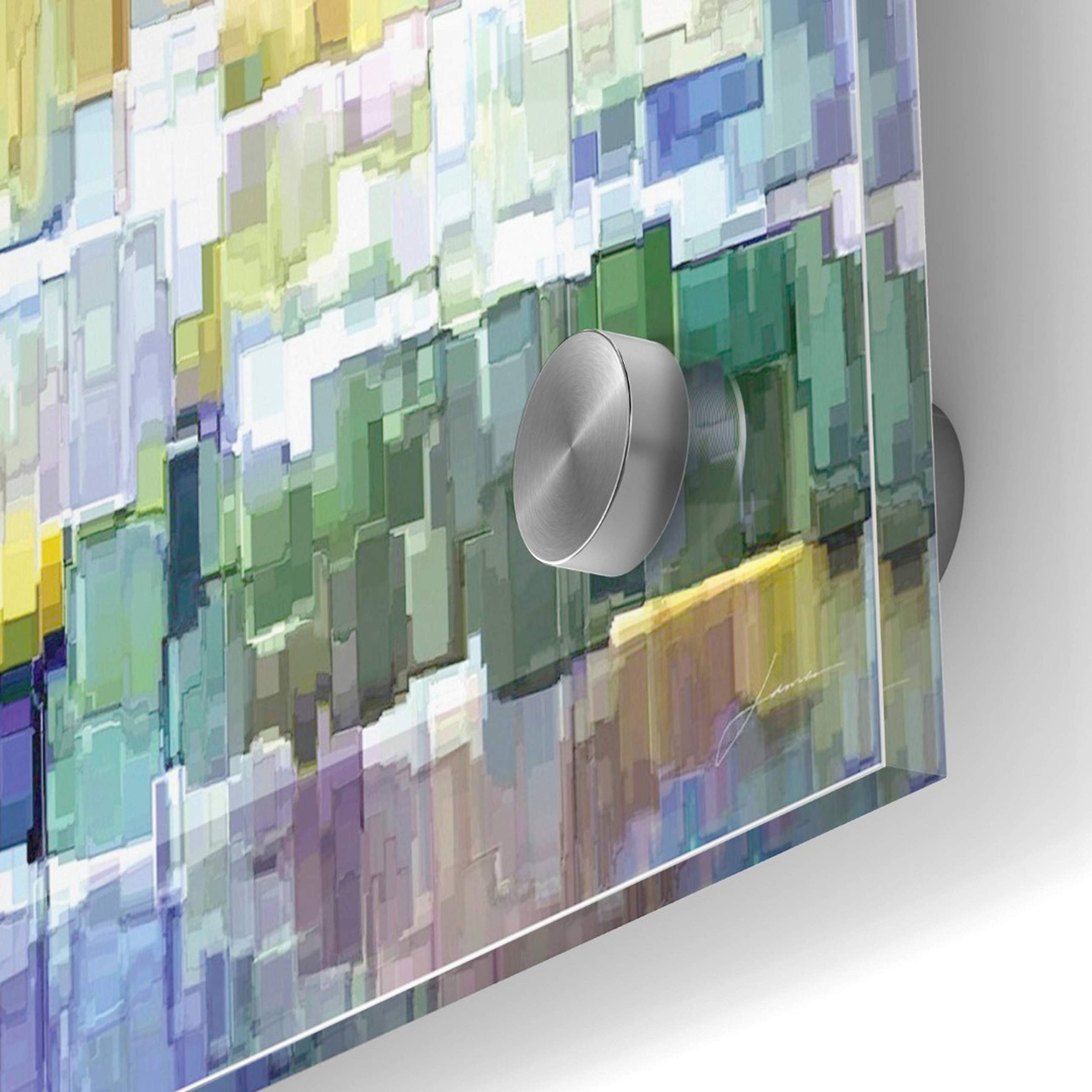 Epic Art 'Glacier Bay III' by James Burghardt - 24x24 Inch Acrylic Glass Wall Decor - Modern Abstract Painting for Living Room, Bedroom & Office