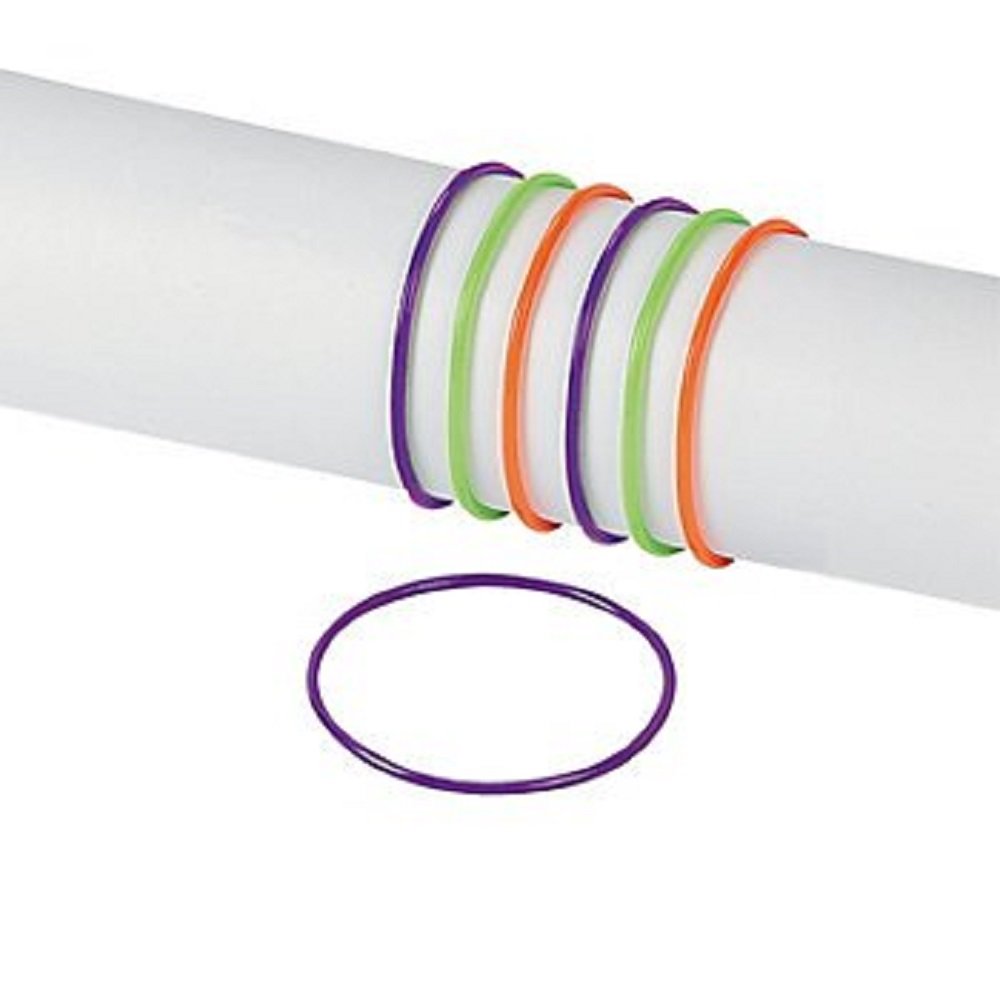 144 Halloween Jelly Bracelets - Bulk Party Favors, Trick or Treat Goodies in Orange, Purple & Green - Fun Teacher Rewards & Classroom Prizes for Kids (Perfect for Halloween Parties, School Events & Trick-or-Treating)