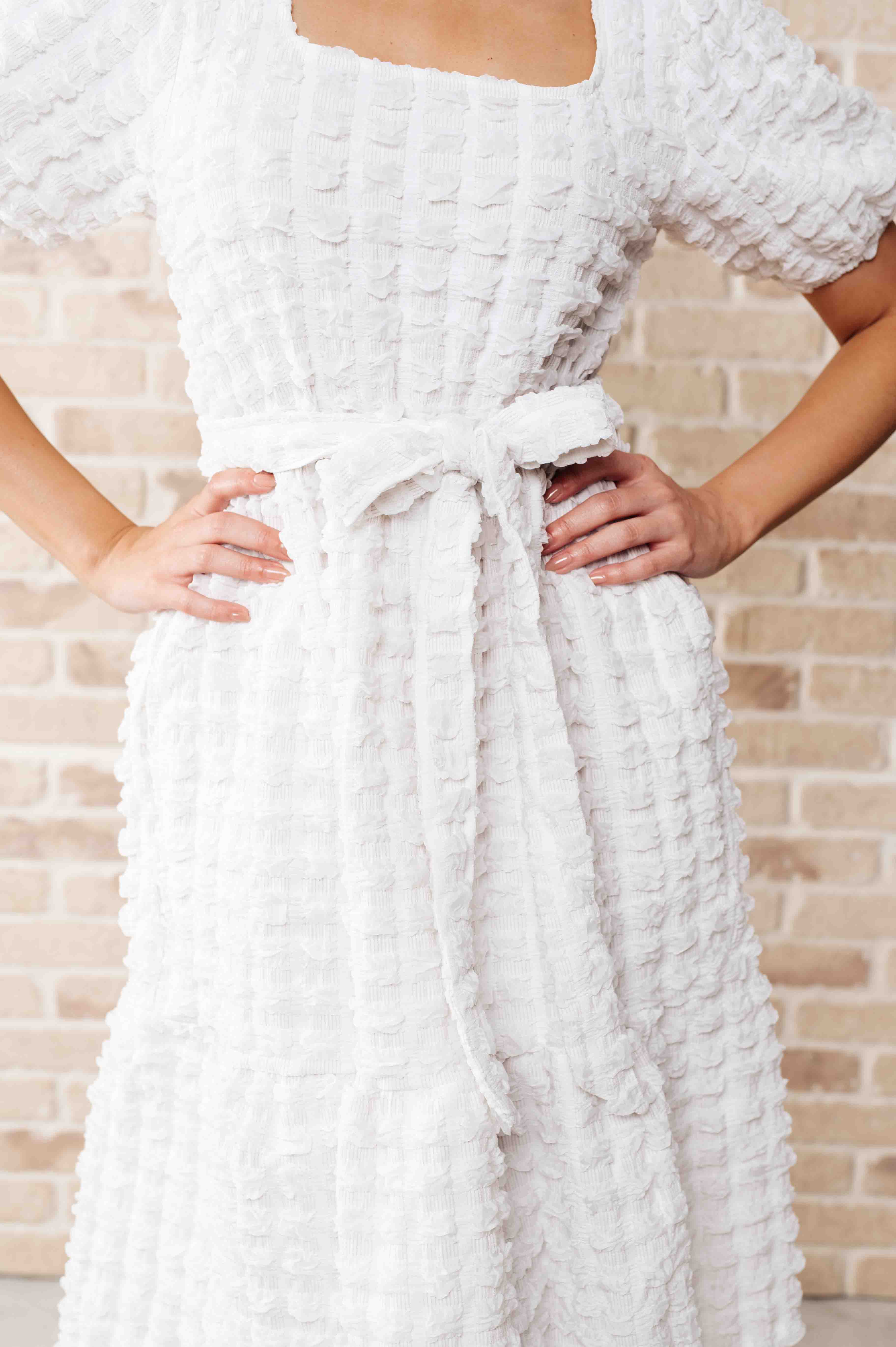 On Cloud Nine Bubble Midi Dress - Flowy Summer Dress for Women | Perfect for Beach Vacations, Date Nights & Brunch Outings