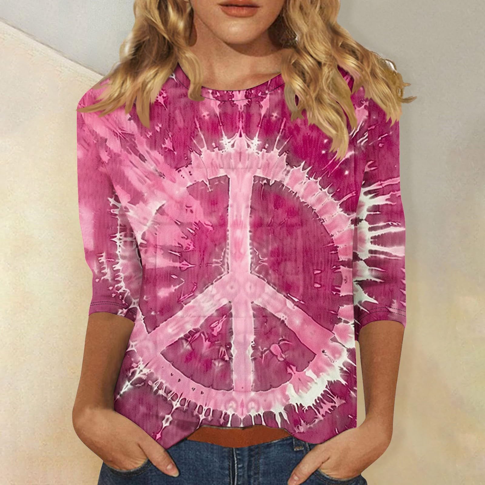 Women's Casual 3/4 Sleeve Slim Fit Graphic T-Shirts | Cute Summer Fashion Tops 2024 | Perfect for Outfits, Beach Wear & Daily Casual Style
