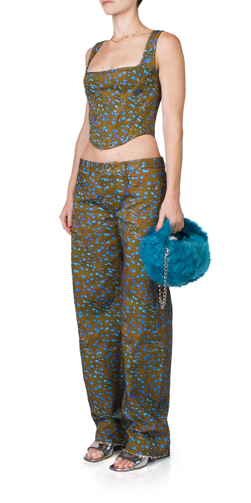 Stylish Denim Corset Top with Stingray Embroidery - Perfect for Casual Outfits, Parties & Layering