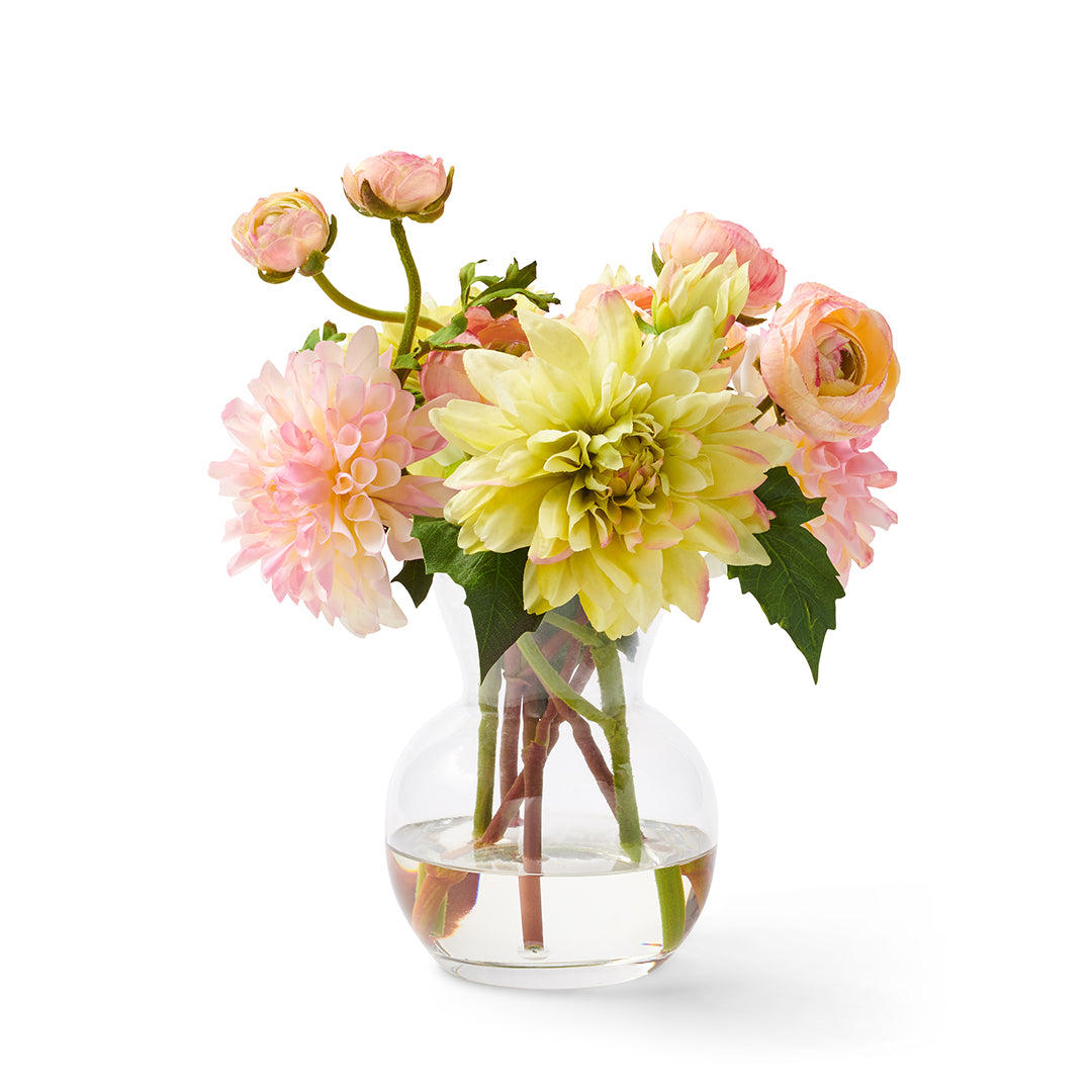 Fresh Dahlia & Ranunculus Bouquet - Elegant Floral Arrangement for Weddings, Anniversaries & Home Decor | Hand-Tied Cut Flowers for Special Occasions & Gifts