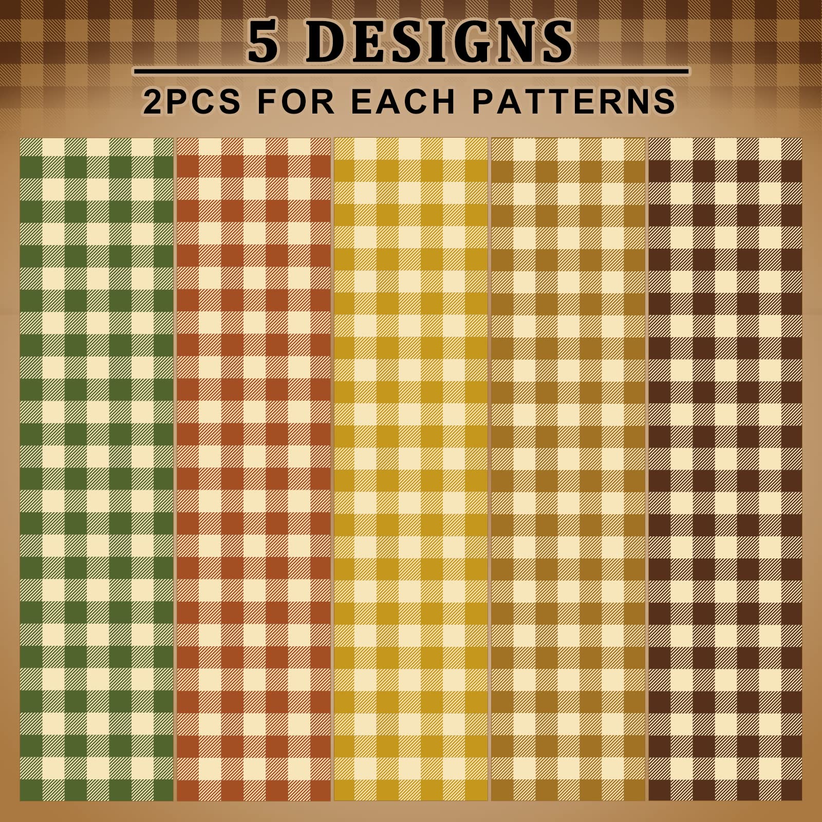 Whaline 10-Sheet Fall Plaid Wrapping Paper Set - 19.7 x 27.6 Inch Autumn Checkered Gift Wrap for DIY Crafts, Holiday Presents & Seasonal Decor (Buffalo Plaid Design) - Perfect for Thanksgiving, Christmas Gifts & Home Decoration