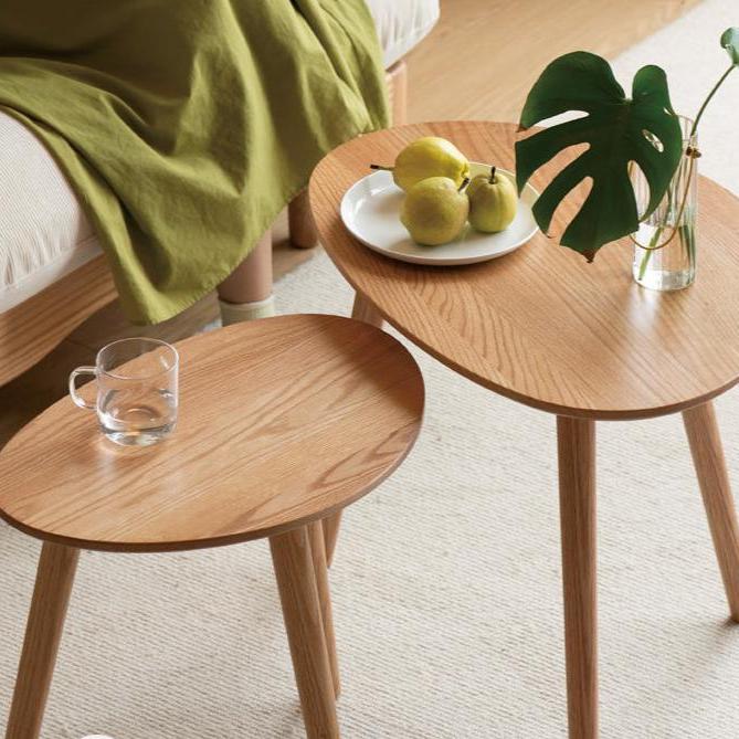 Solid Oak Wood Small Nordic Side Table - Modern Minimalist End Table for Living Room, Bedroom, or Office - Perfect for Coffee, Books, and Decor