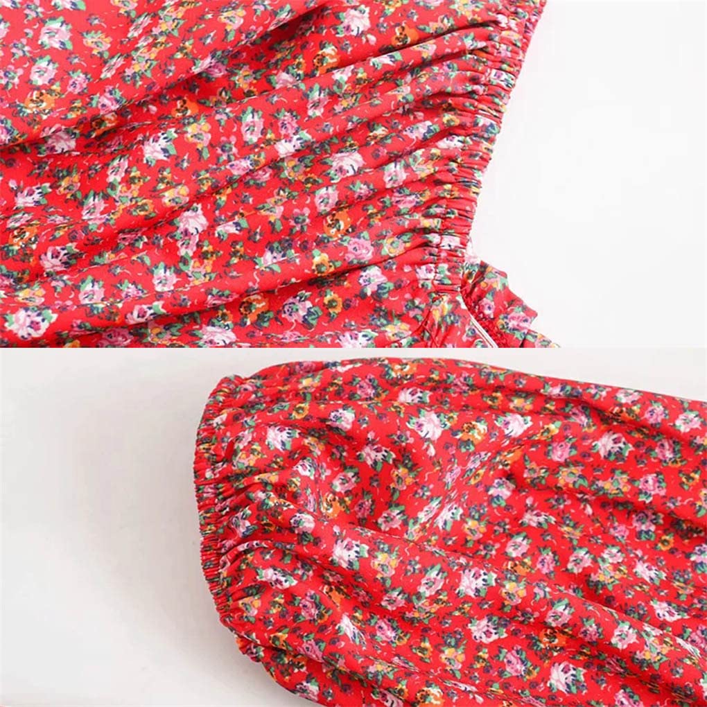 Women's Summer Floral Printed Short-Sleeve Boho Dress - Casual Beachwear, Vacation Outfit & Outdoor Party Dress