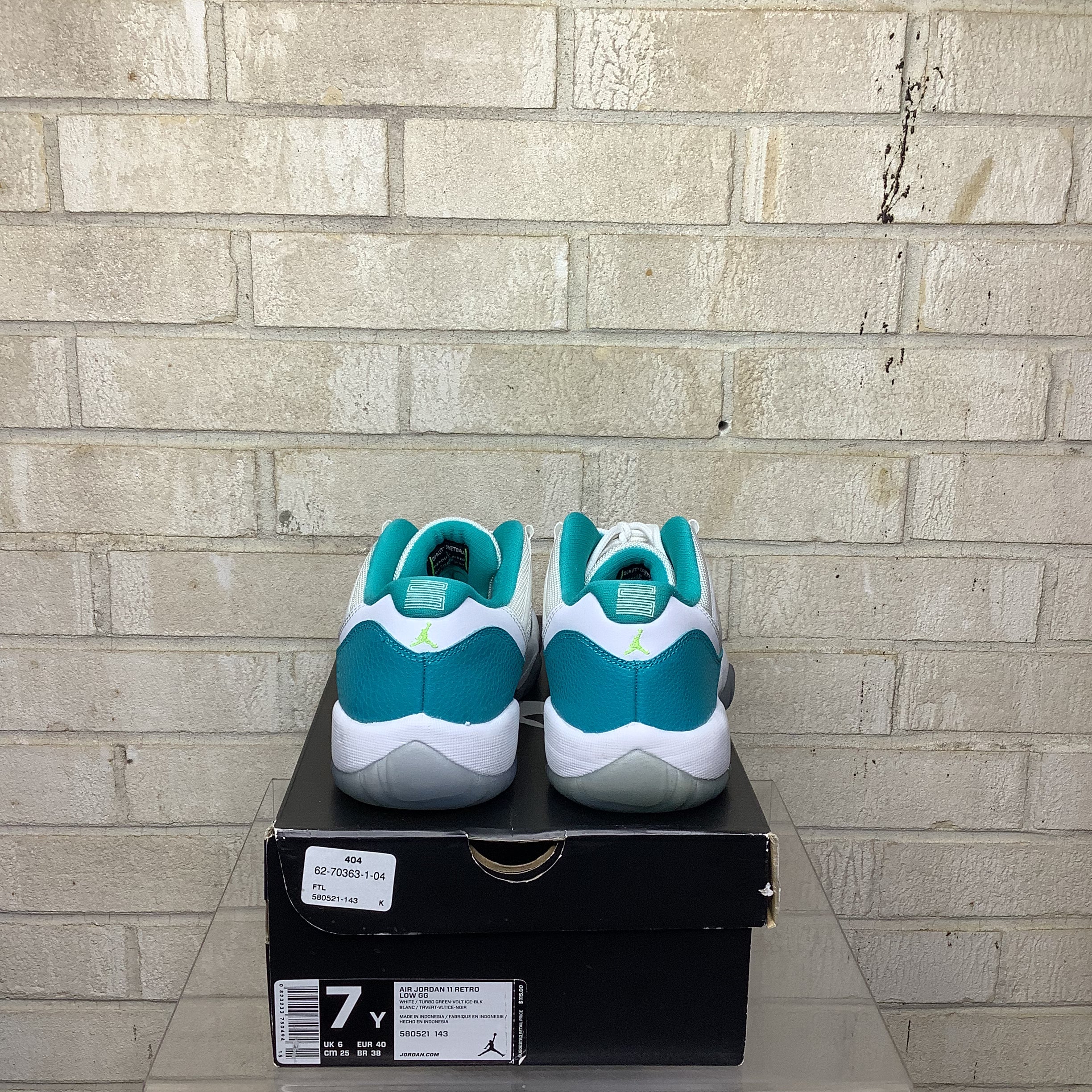 AIR JORDAN 11 LOW AQUA SAFARI Sneakers - Men's Size 7Y (580521-143) - Retro Basketball Shoes for Casual Wear & Street Style