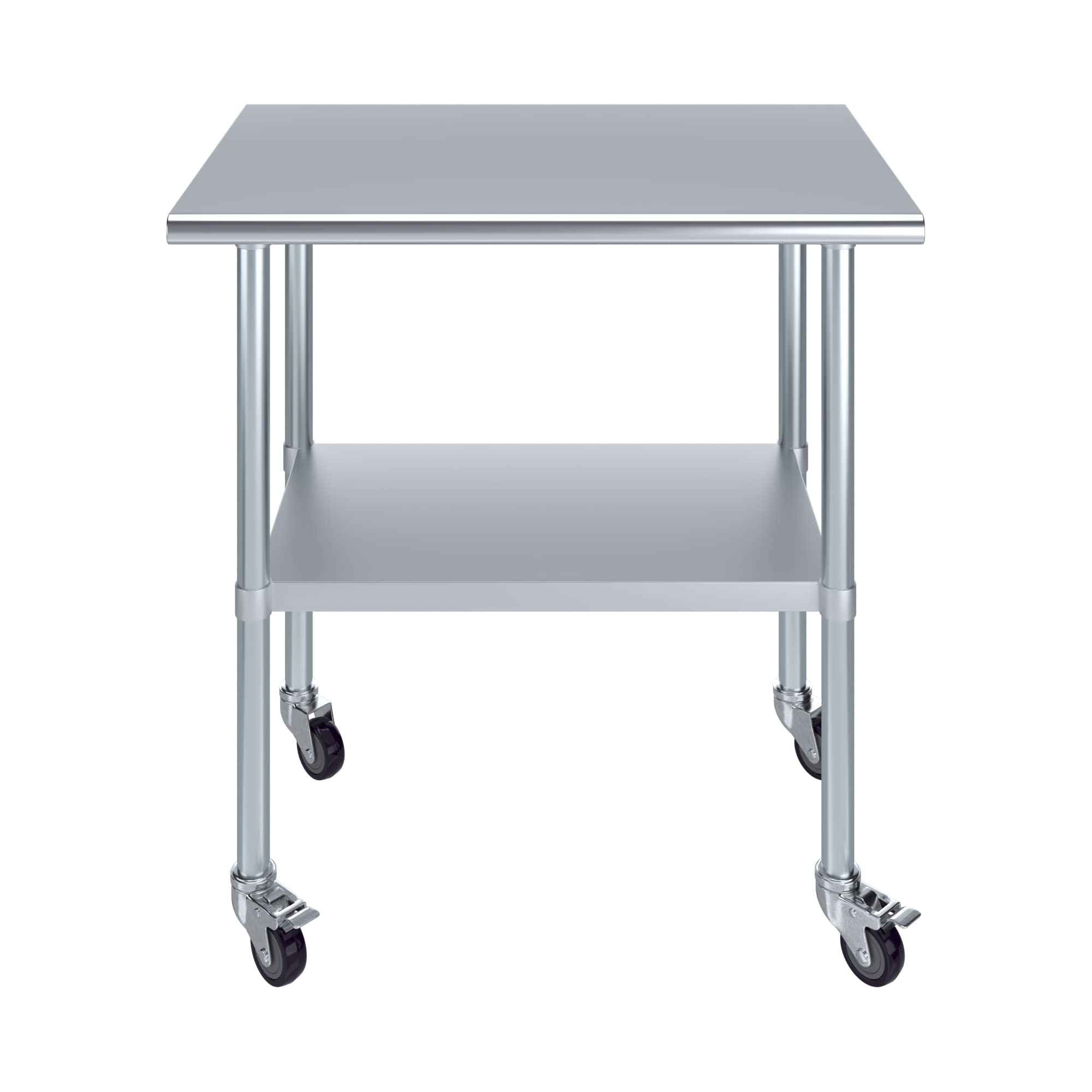 AmGood 24x36 Inch Stainless Steel Work Table with Wheels - NSF Certified Commercial Kitchen Prep Table for Restaurants, Food Trucks & Home Use