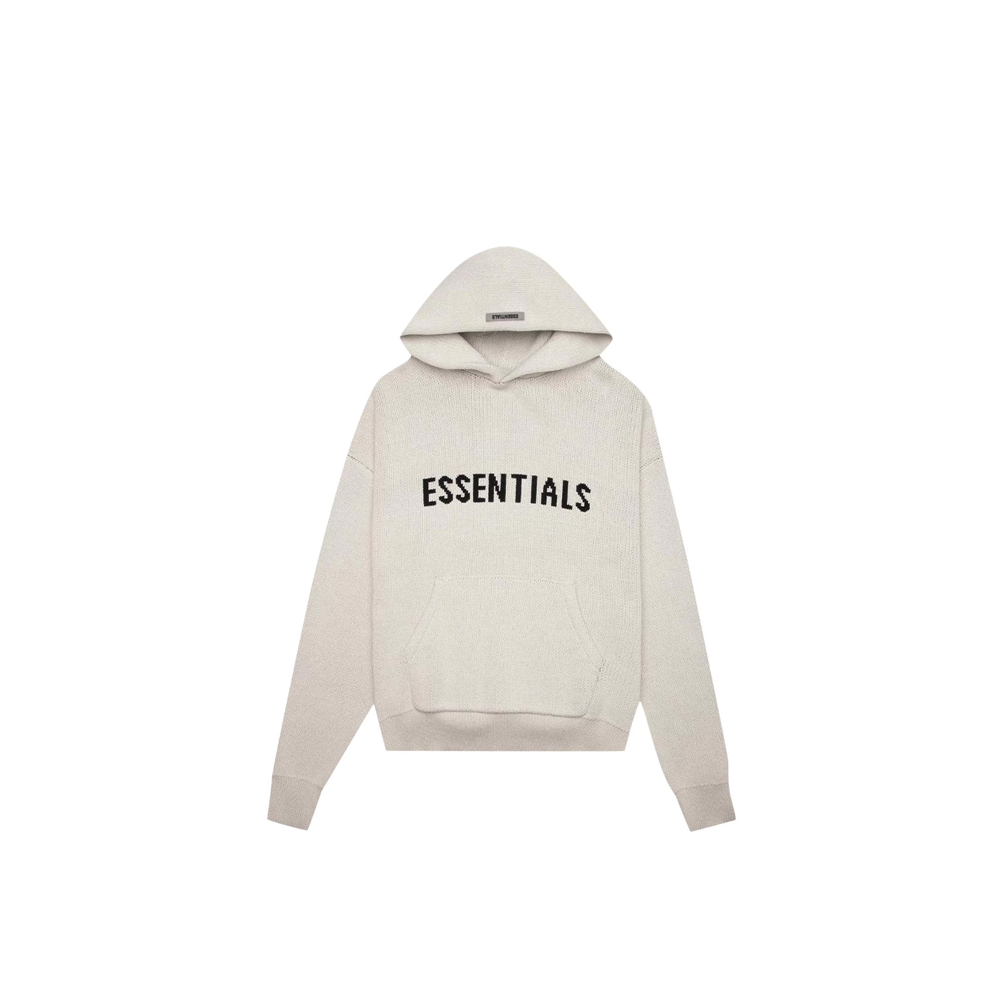 Fear of God Essentials Knit Pullover Hoodie - Light Heather Oatmeal | Men's Casual Streetwear Sweatshirt | Perfect for Everyday Wear, Gym & Lounge