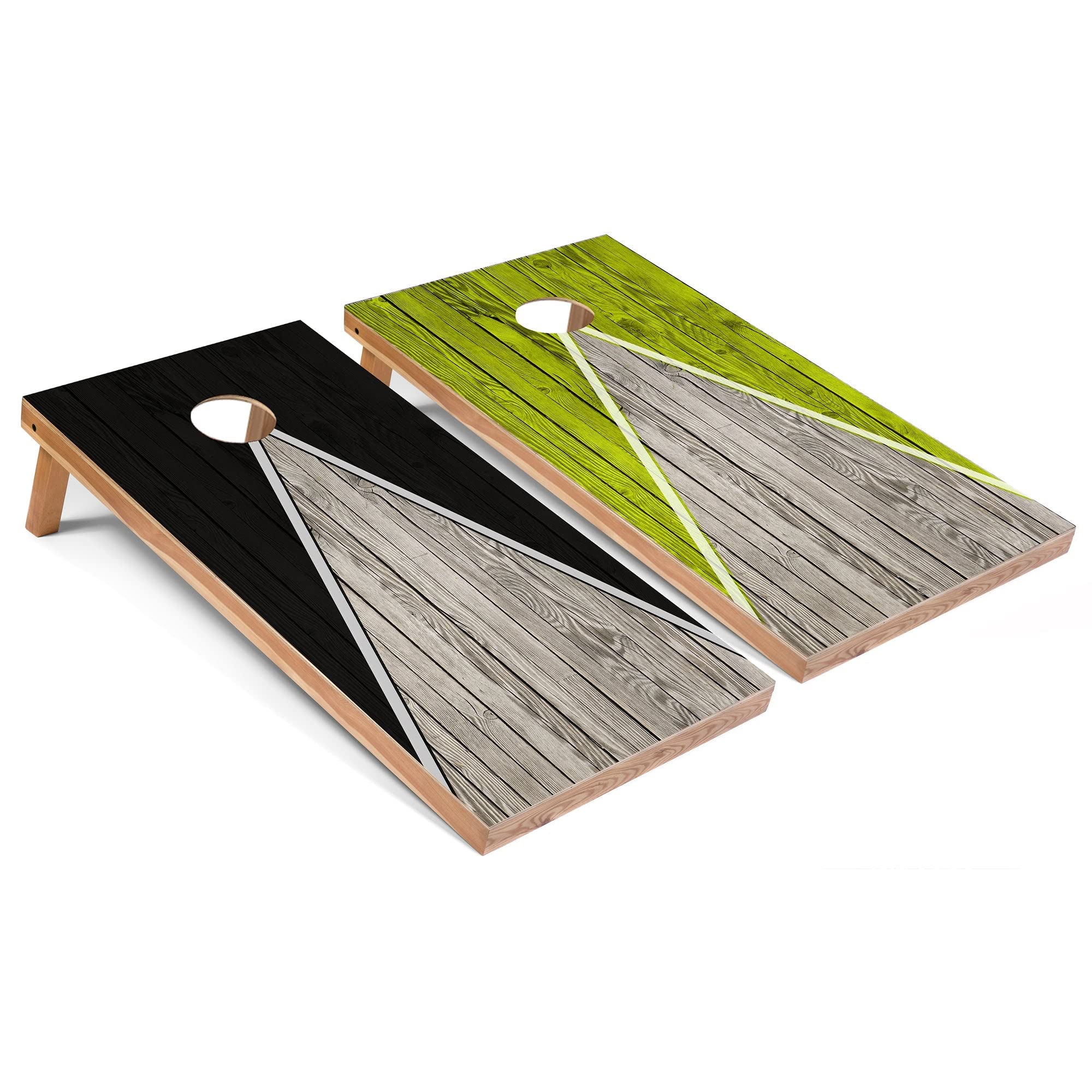 Premium Black & Lime Pyramid Regulation 2x4 Cornhole Game Set - 8 Bean Bags, 2 Regulation Boards, Carrying Case - Perfect for Backyard Parties, Tailgating & Outdoor Events