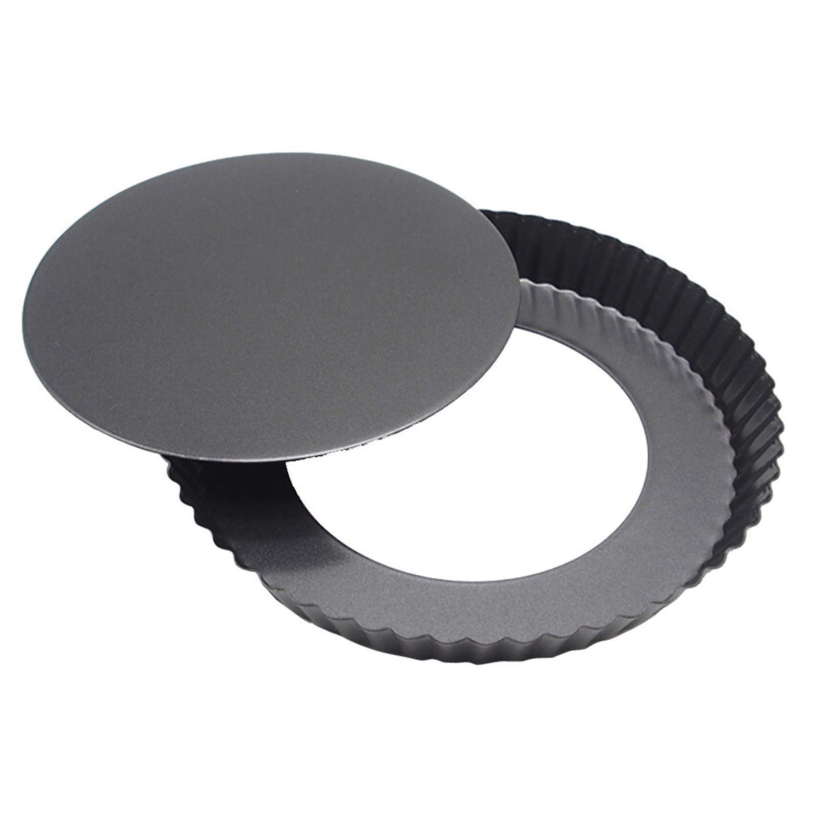 Premium Carbon Steel Fluted Pie Pan - Heavy Duty Quiche & Tart Baking Mold for Oven, Mini Cake Mould with Sturdy Steel Edges - Perfect for Baby Cakes, Desserts & Holiday Baking (One Size)