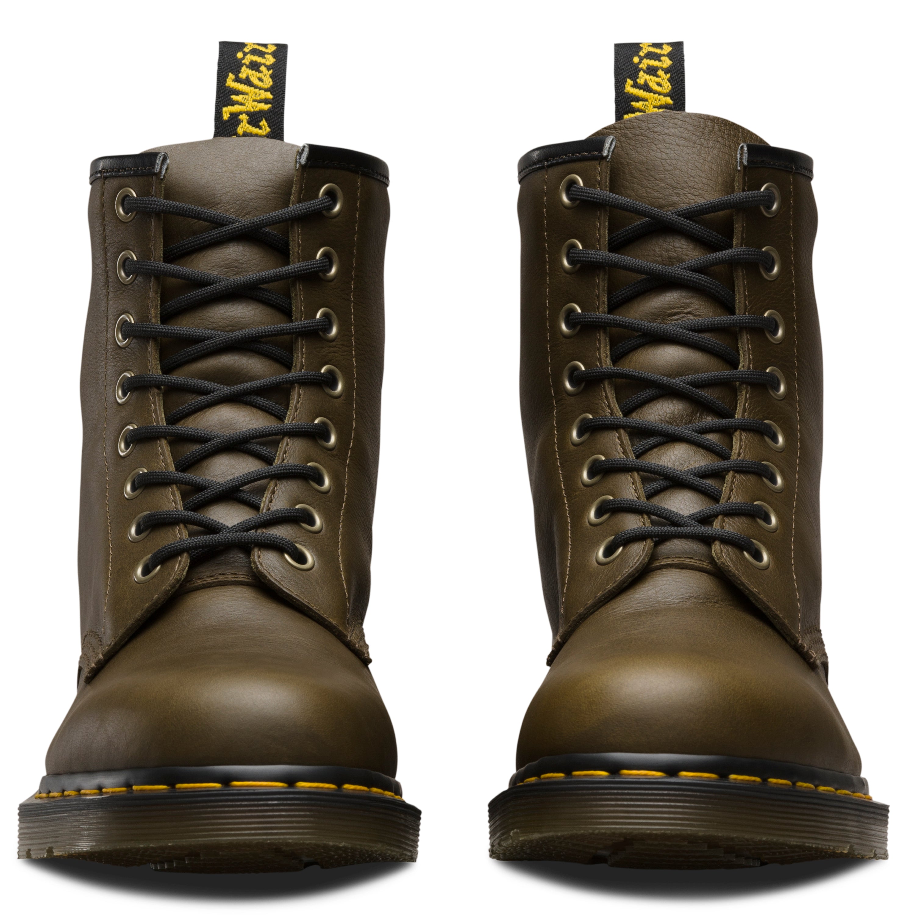 1460 Grenade Green Carpathian Leather Lace Up Boots for Women - Punk Style Combat Boots with Durable Leather & Air Cushion Sole - Perfect for Concerts, Festivals and Street Fashion