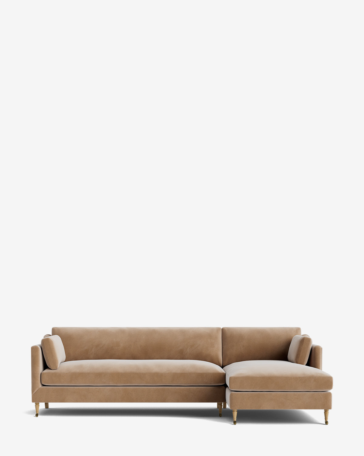 Haverford Upholstered Right Chaise Sectional Sofa - Modern Classic Living Room Furniture for Comfortable Lounging and Family Gatherings