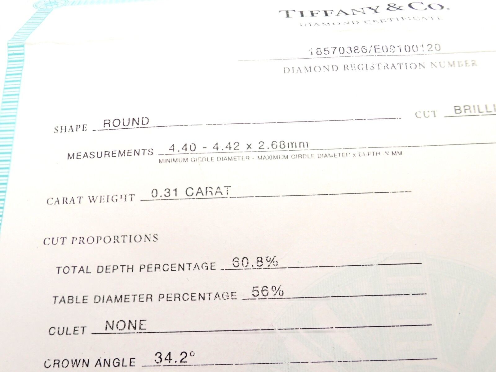 Authentic Tiffany & Co. Platinum 0.31Ct Diamond G/VS1 Engagement Ring with Certificate - Perfect for Proposals, Weddings & Anniversary Gifts