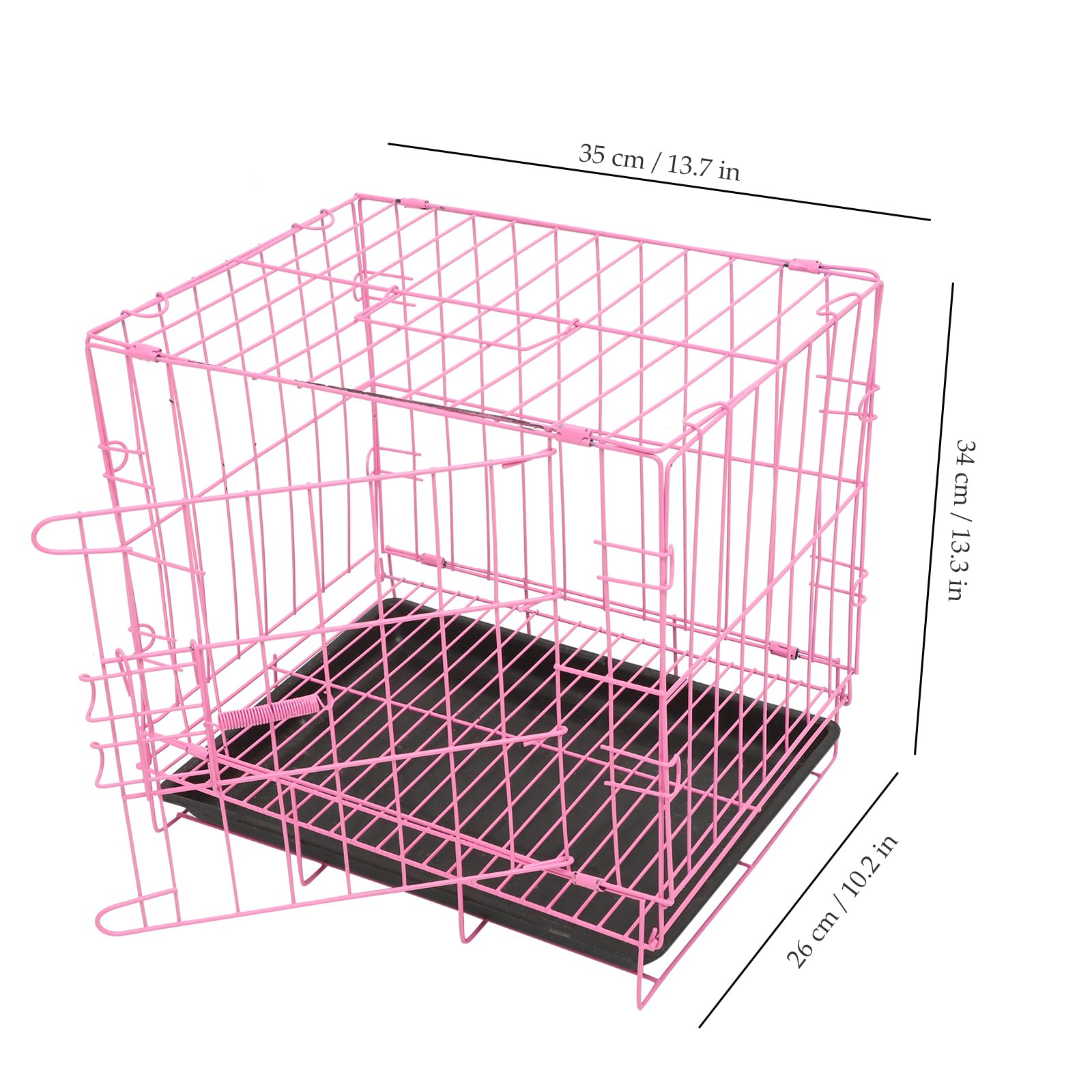 ULTECHNOVO Single Door Metal Dog Crate with Removable Tray - Portable Pet Cage for Medium Dogs, Poodles, Cats & Rabbits - Indoor & Outdoor Use for Home, Travel & Training