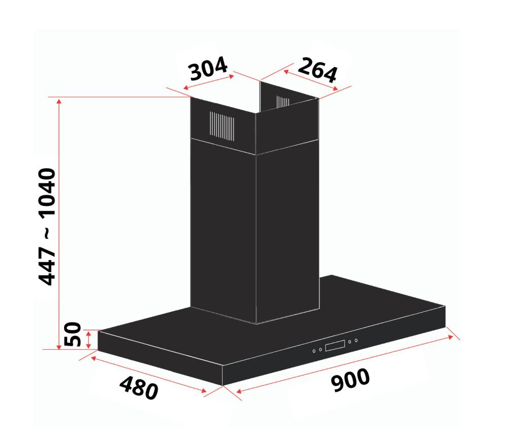 EF 90cm Chimney Hood CK FINO PLUS BK & EF HB AG 360VS A 58cm Built-in Hob - Modern Kitchen Ventilation System for Efficient Cooking & Smoke Removal