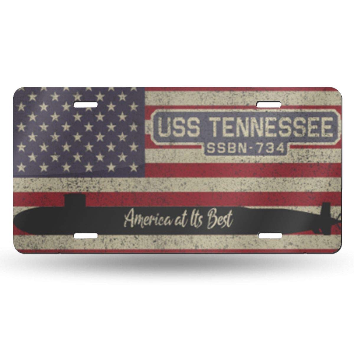 USS Tennessee SSBN-734 Custom Aluminum License Plate - Personalized Car Decoration for Navy Veterans & Military Enthusiasts - Perfect for Vehicles, Man Caves & Military Memorabilia Collections