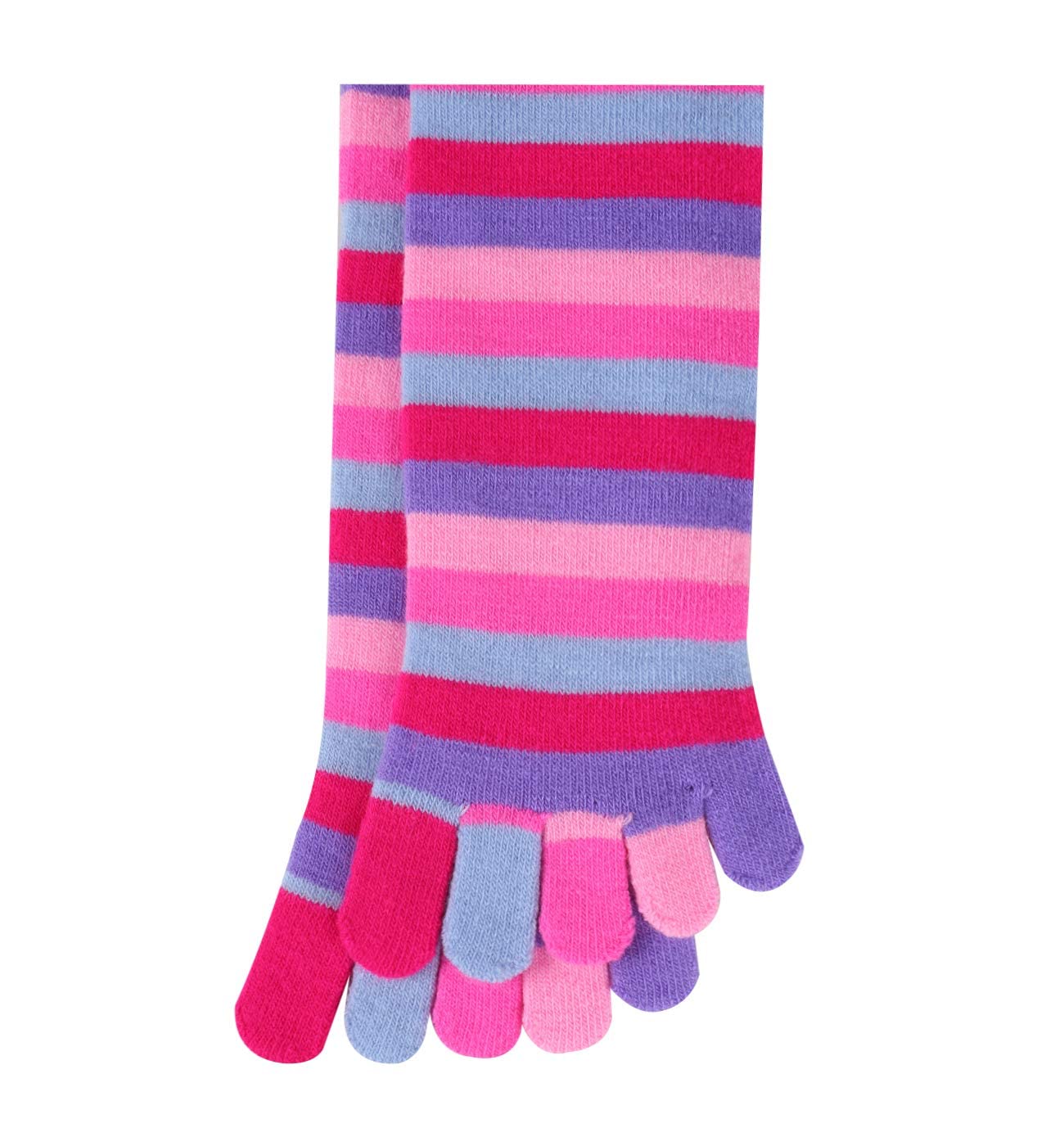 Benefeet Knee High Toe Socks - Colorful Rainbow Striped for Women & Men - Perfect for Yoga & Gifts