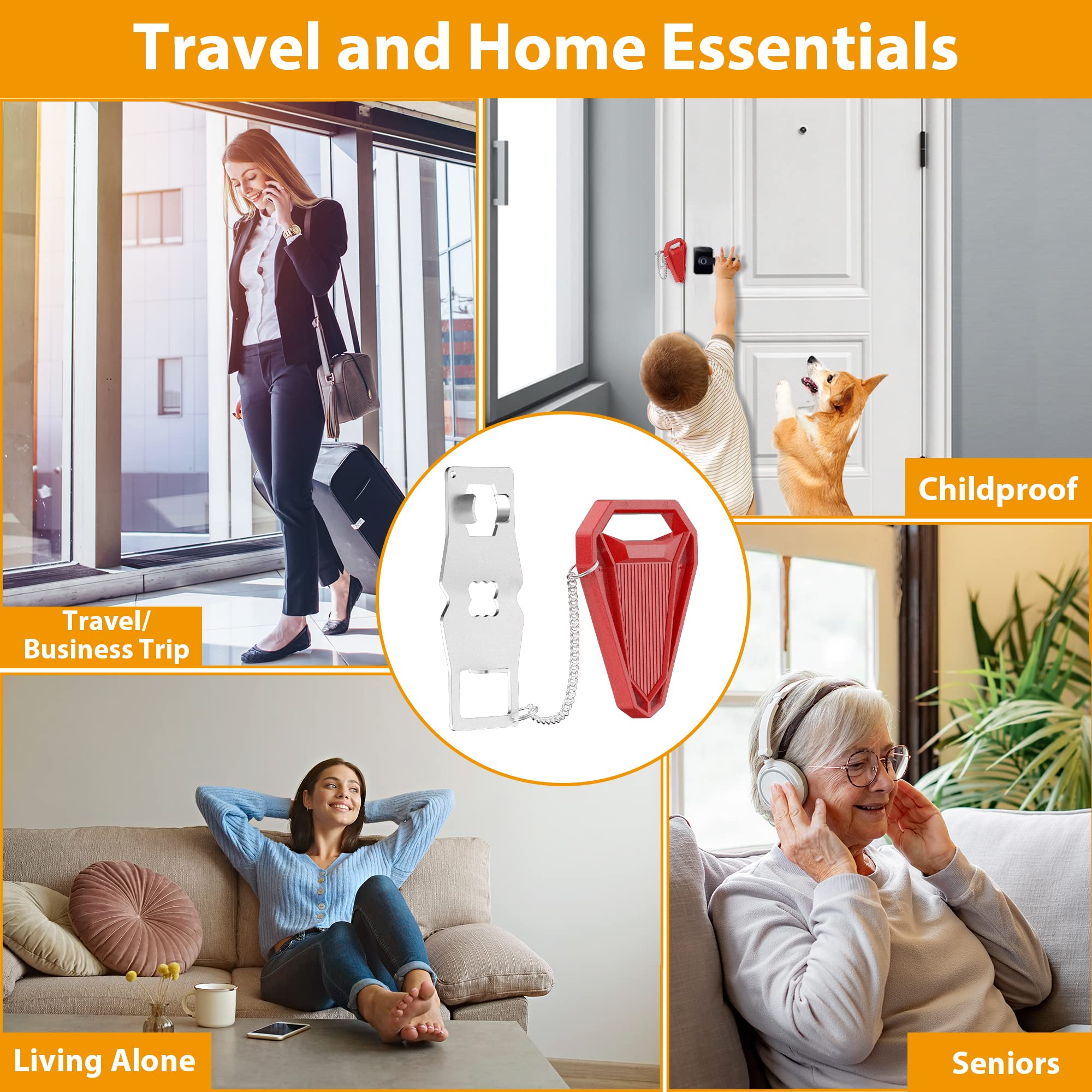 Portable Travel Door Lock - Secure Hotel & Apartment Safety Lock for Women, Extra Home Security Latch from Inside | Perfect for Solo Travelers, First Apartments & Bedroom Safety