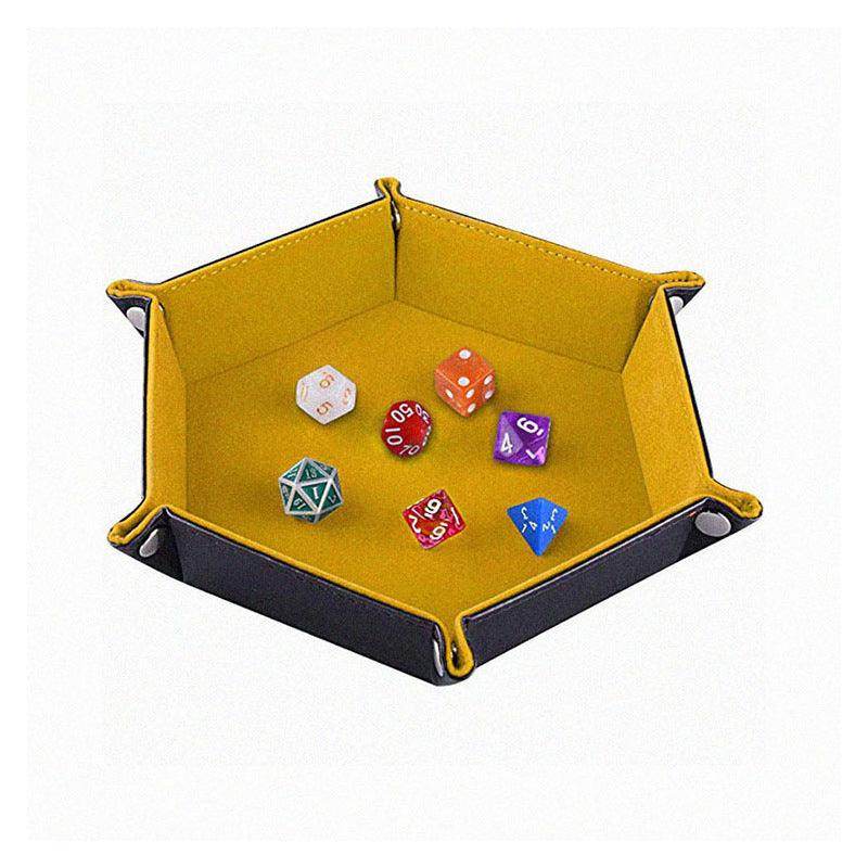 PU Leather Foldable Desktop Storage Box - Organizer for Game Dice, Office Supplies & Small Items | Portable Quadrilateral Tray for Board Games, Home & Office Organization (824871383859)