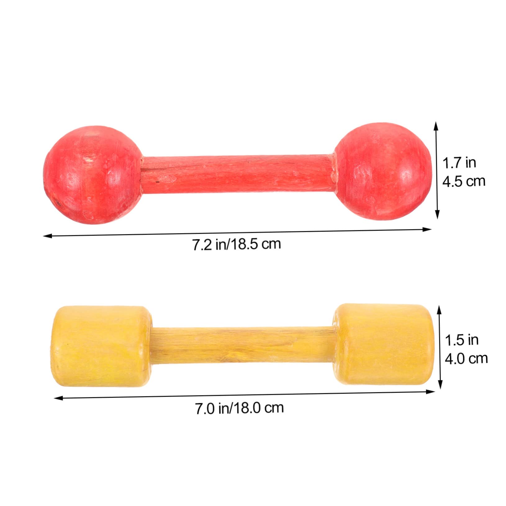 2 Pairs Wooden Dumbbells for Toddlers - Kids Hand Weights Exercise Toys | Early Educational Physical Development Toy for Boys & Girls | Perfect for Home Gym, Preschool Activities & Motor Skills Training