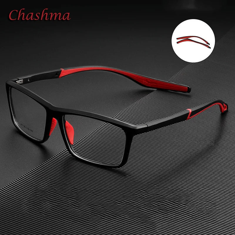 Men's Full Rim Square TR90 Sport Eyeglasses 1220 - Lightweight Durable Frame for Running, Cycling & Outdoor Activities