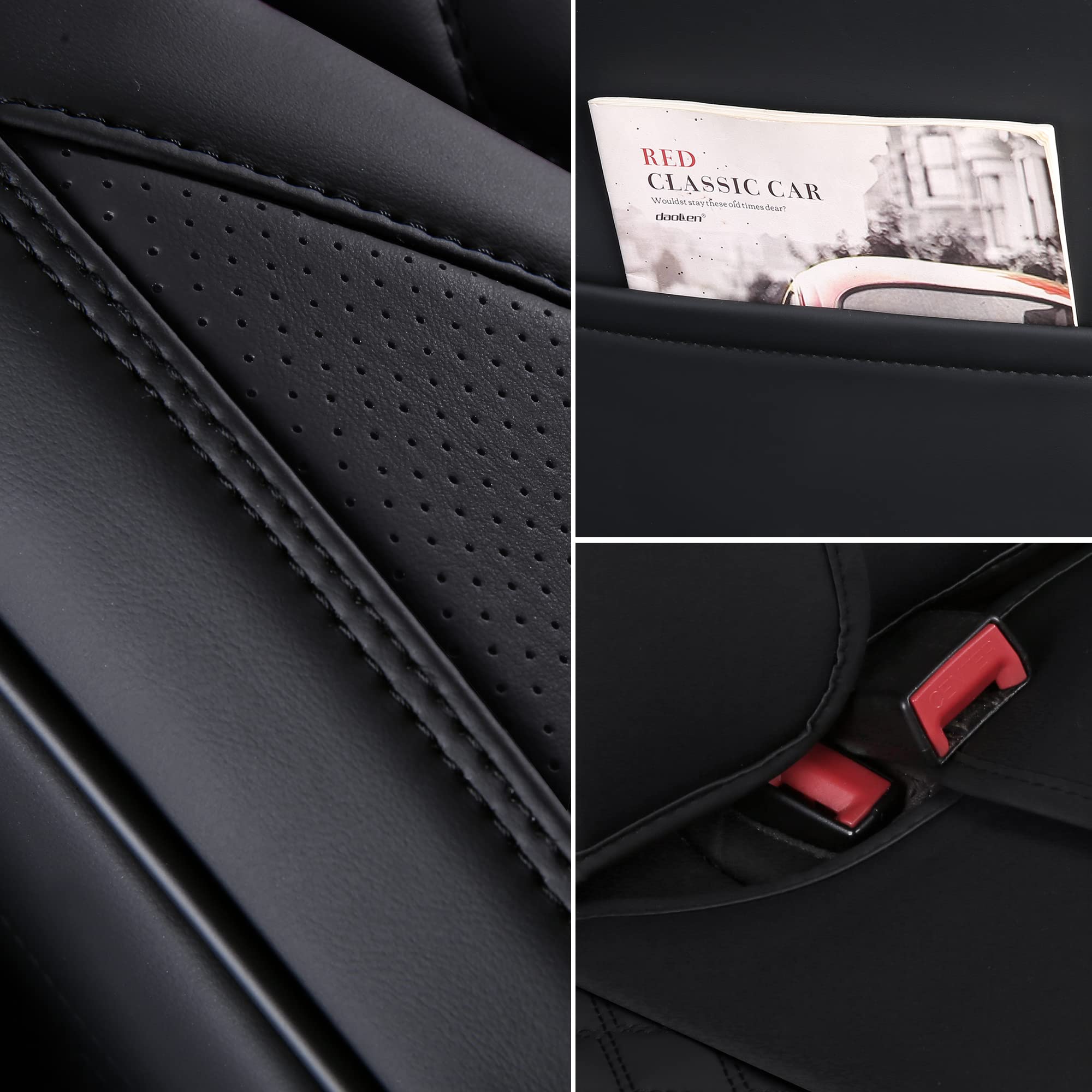 Premium Faux Leather Car Seat Covers Full Set - Universal Fit for Cars, SUVs & Trucks - 5-Passenger Leatherette Auto Interior Accessories - Perfect for Road Trips, Commuting & Vehicle Protection