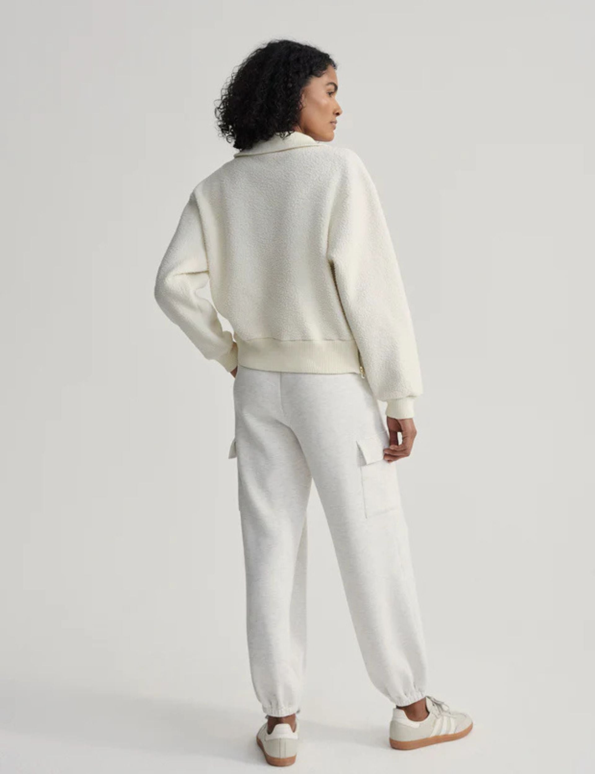 Roselle Half Zip Fleece Jacket for Women - Soft & Warm Winter Pullover - Perfect for Outdoor Activities, Hiking & Casual Wear (Color: Egret)