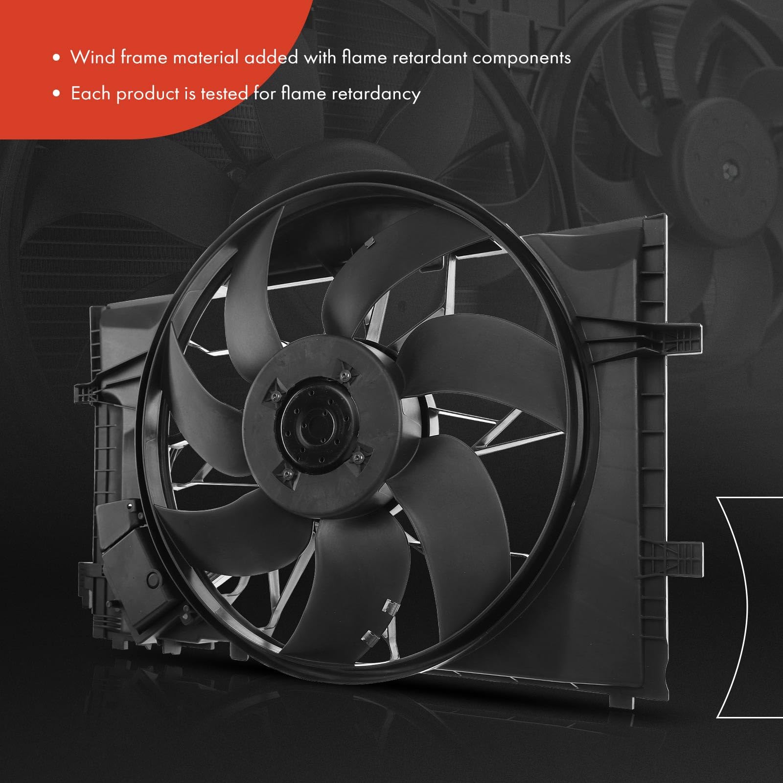 Premium Engine Radiator Cooling Fan Assembly for Mercedes-Benz C230 C240 C280 C32 AMG C320 C350 C55 AMG CLK320 (2001-2007 Models) - High Performance Replacement Part for Engine Cooling System - Perfect for Daily Commute & Summer Driving