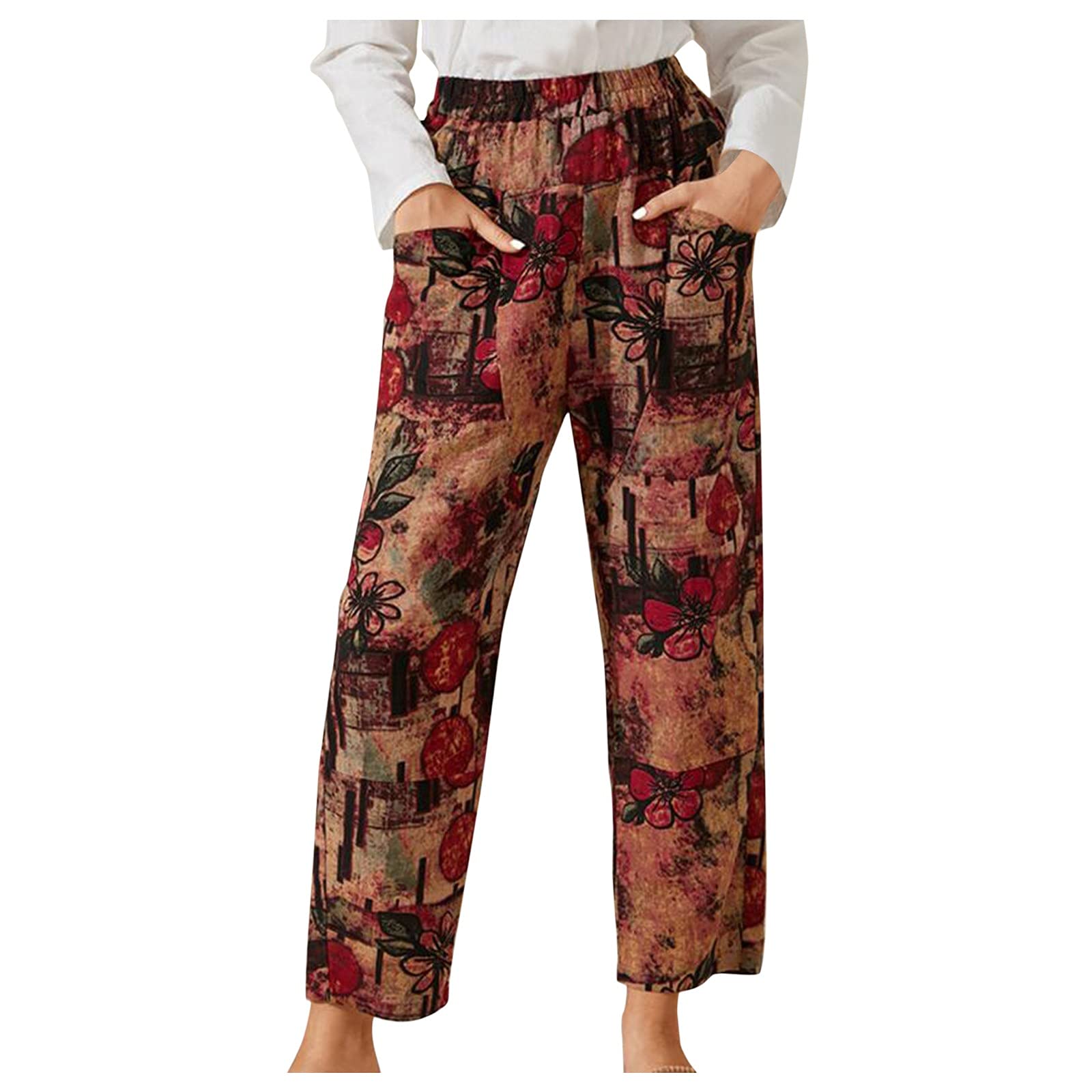Women's Retro Jogger Sweatpants - Loose Fit Casual Lounge Pants with Pockets for Hiking, Yoga & Everyday Wear | Comfortable Stretchy Fleece Pants for Women & Girls
