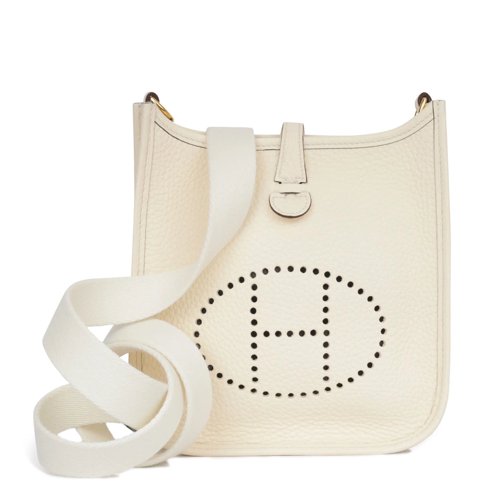 Hermès Evelyne Mini 16 Crossbody Bag in Nata Clemence Leather with Gold Hardware - Perfect for Everyday Use & Casual Outings