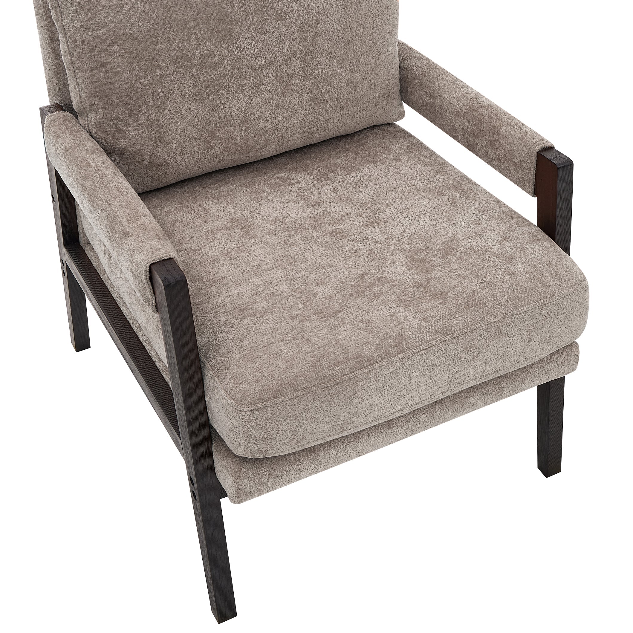 Roundhill Furniture Kelly Mid Century Modern Chenille Upholstered Accent Armchair - Stylish Living Room Chair for Home Office, Lounge & Reading Nook