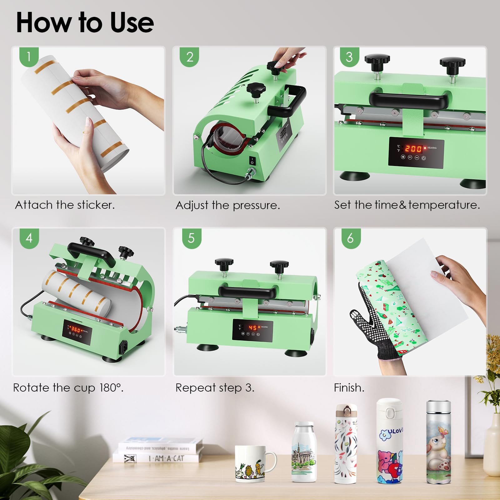 110V Auto Timer Tumbler Heat Press Machine for 11-30oz Sublimation - Perfect for Straight Tumblers, Ceramic Mugs & Glass Cans - Digital Temp & Timer Control - Ideal for DIY Custom Drinkware, Personalized Gifts & Small Business Printing