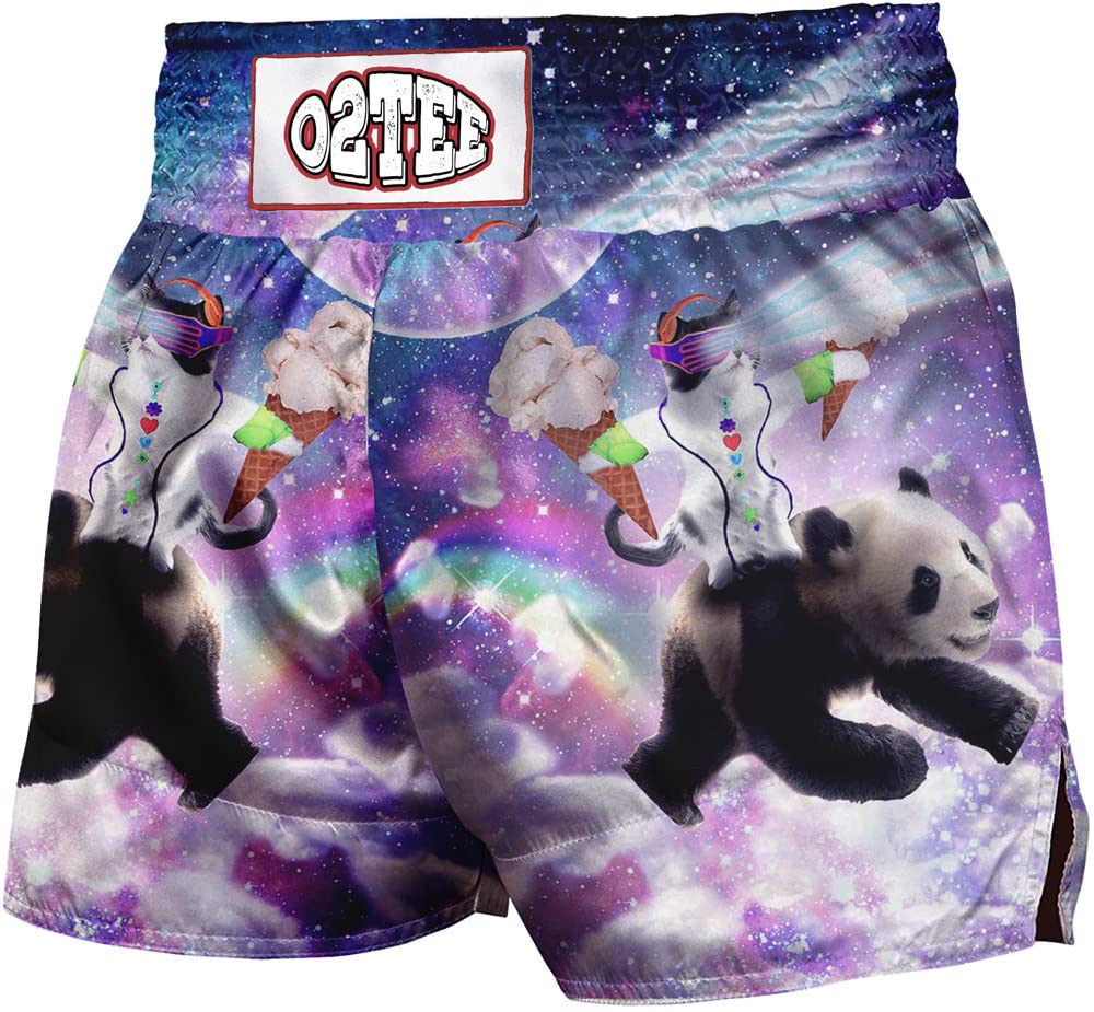 Unisex Galaxy Print MMA Muay Thai Shorts for Men & Women - Breathable Gym Boxing Kickboxing Training Shorts - Perfect for MMA, Martial Arts, Fitness & Workout Sessions