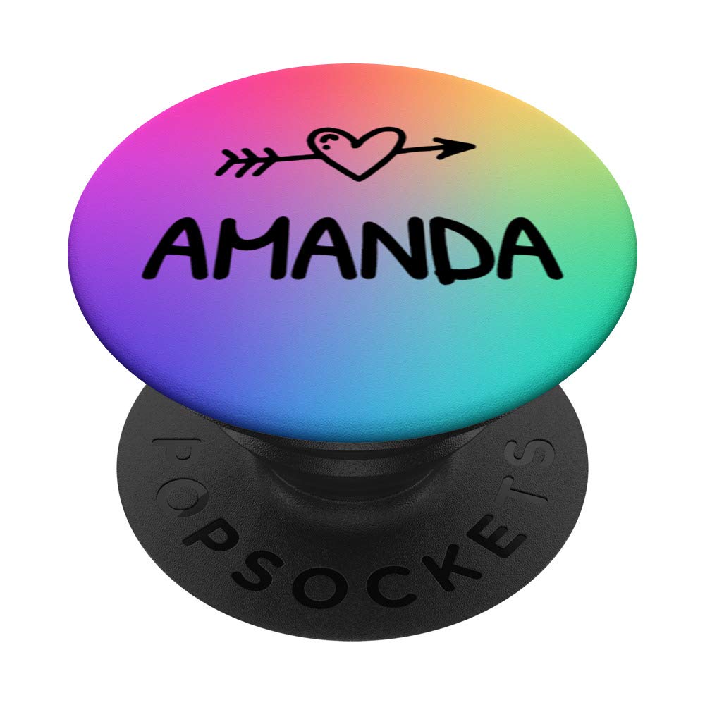 Amanda Rainbow Watercolor Heart Arrow PopSockets Swappable PopGrip - Cute Phone Grip & Stand for iPhone, Samsung, Smartphones - Perfect for Selfies, Gaming, and Daily Use