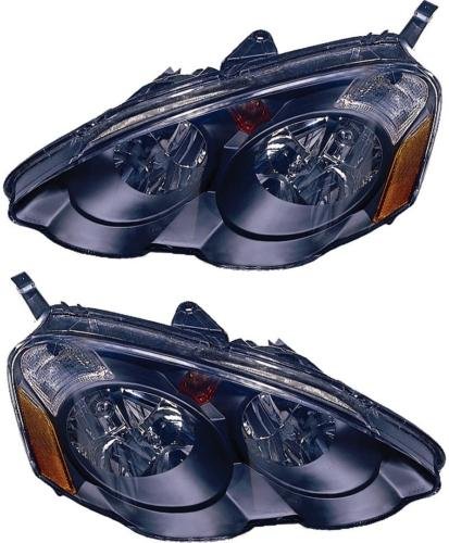 2010-2013 Tiffin Allegro Bus RV Motorhome Replacement Headlights Pair - Left & Right Black Front Lamps for Improved Night Driving & Safety