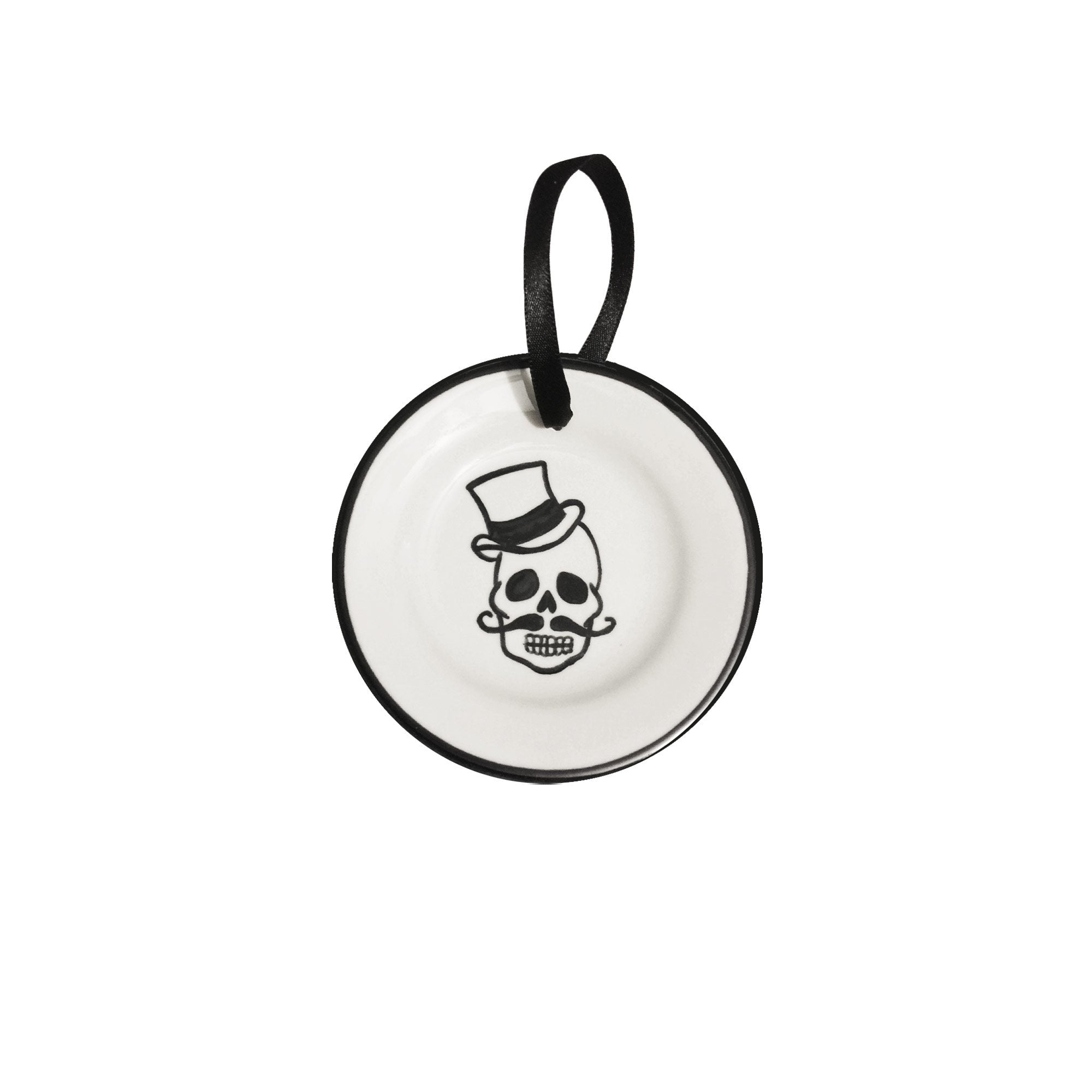 Stylish Skull with Top Hat Ornament - Perfect for Day of the Dead Decor, Halloween Party, and Gothic Home Decor